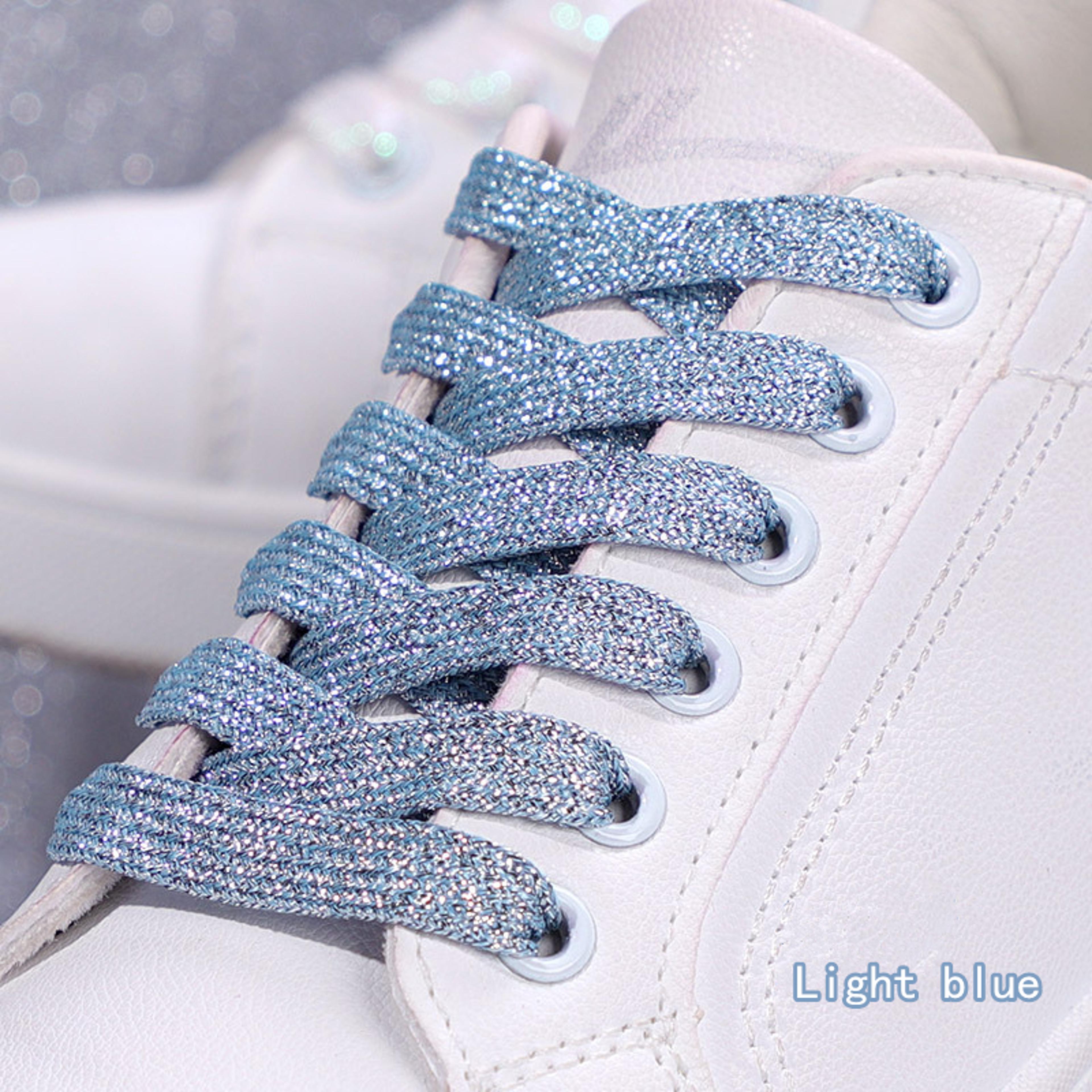SparkleStep Glitter Shoelaces Colorful Metallic Flat Shoe Laces For Sneakers And Boots 11