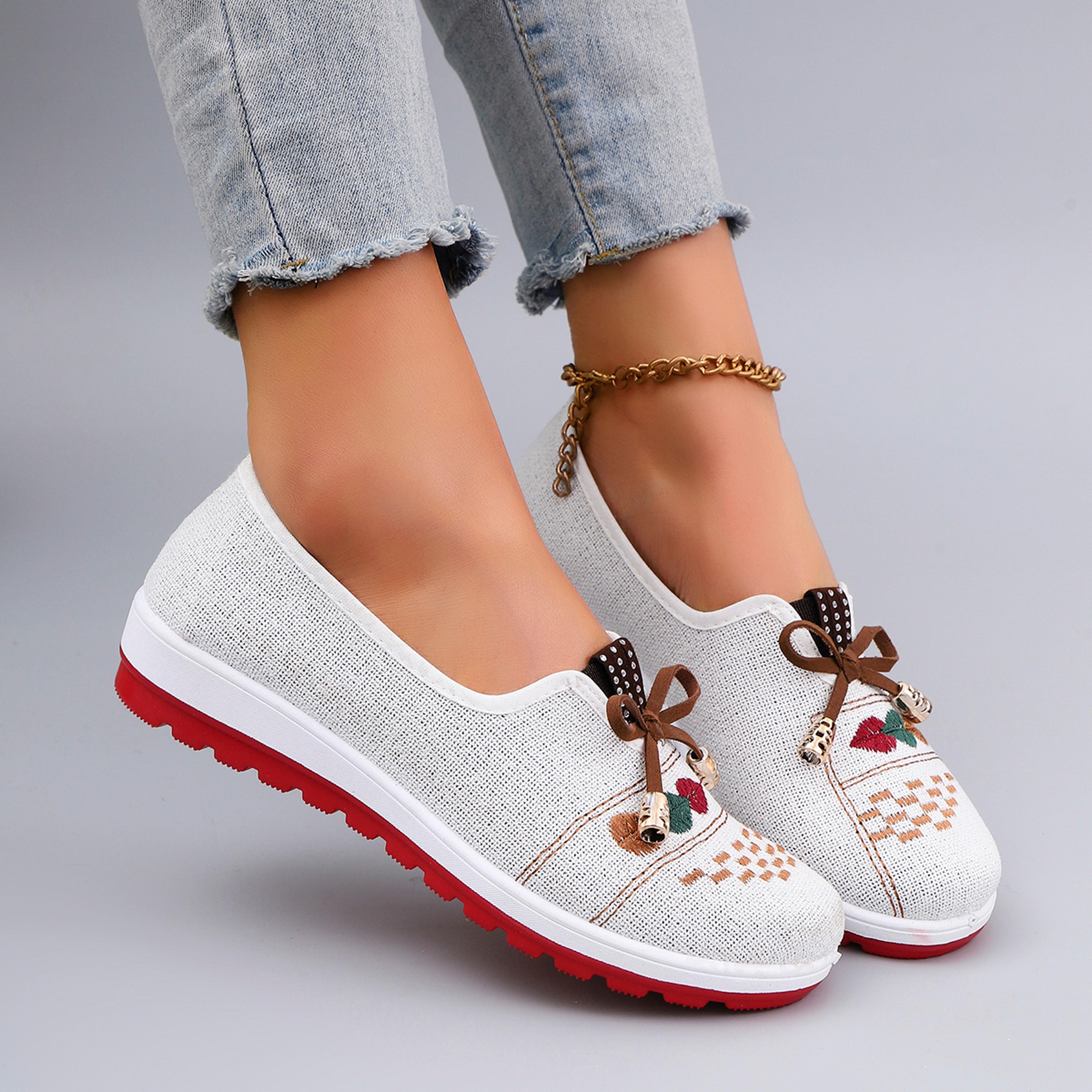 Womens Breathable Mesh Flat Sneakers Lightweight Summer Casual Walking Shoes 4