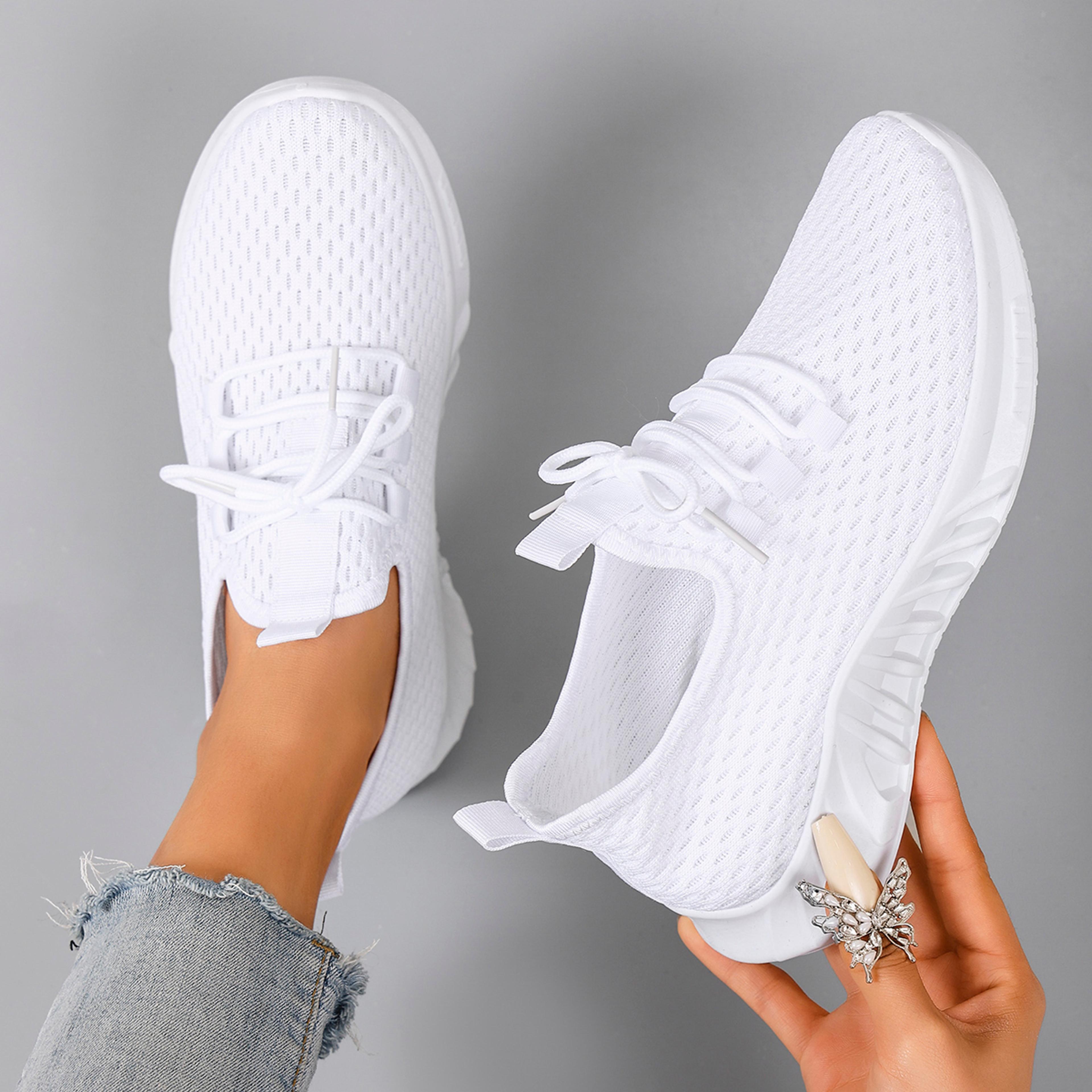 womens breathable mesh flat shoes lightweight casual summer walking sneakers