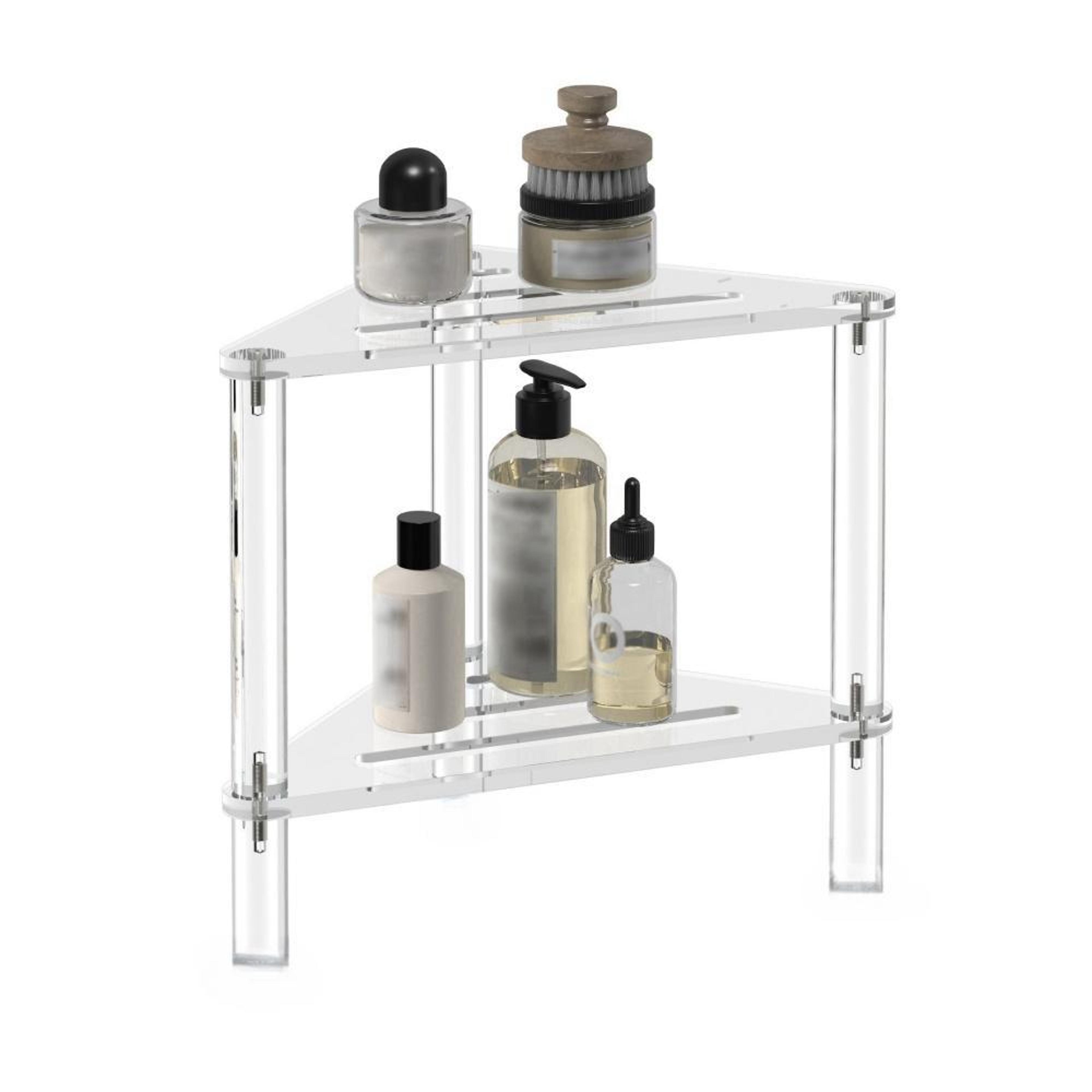 acrylic corner shower shelf organizer 2 tier triangle bathroom storage rack