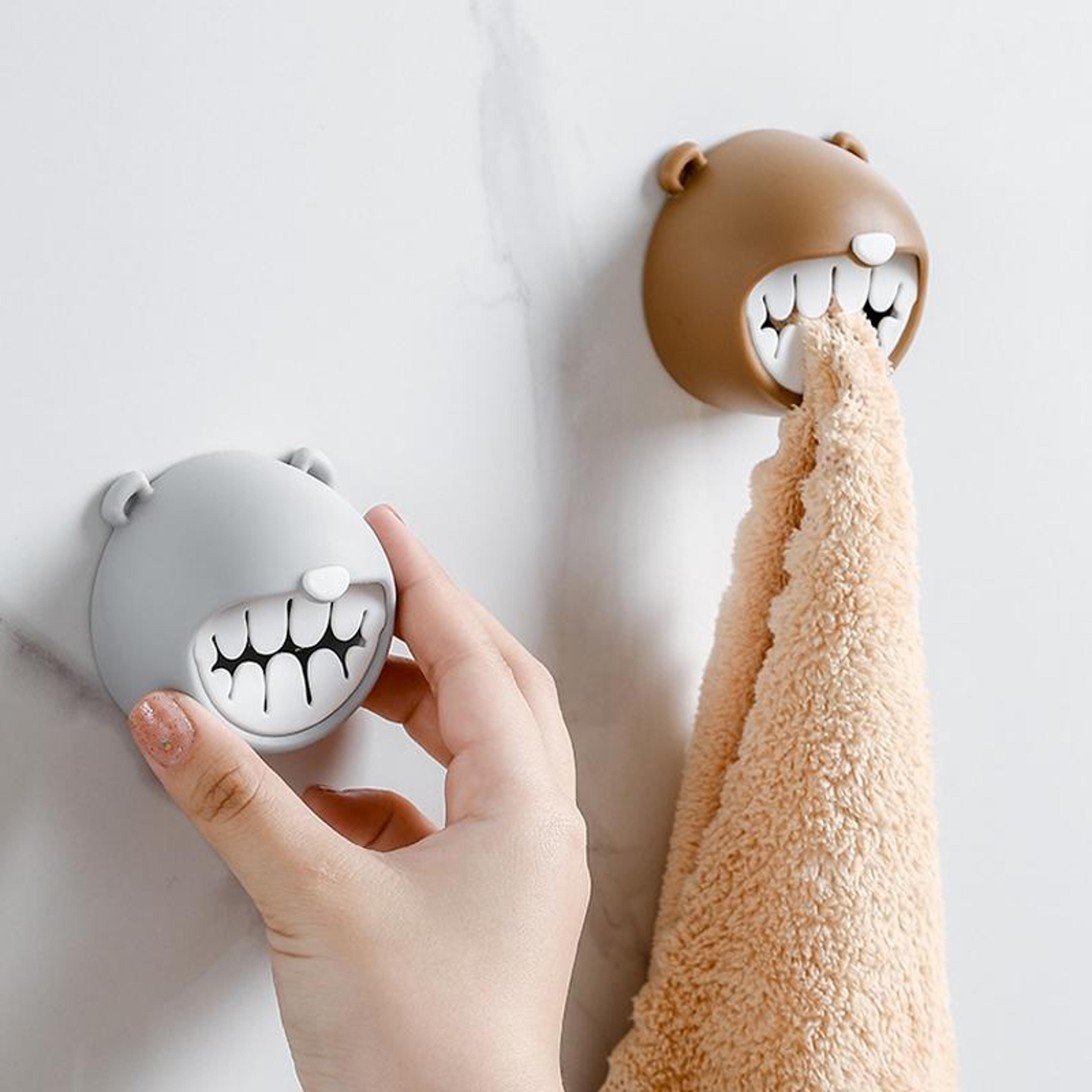 bear grip towel holder hooks wall mount for kitchen bathroom space saving organizer