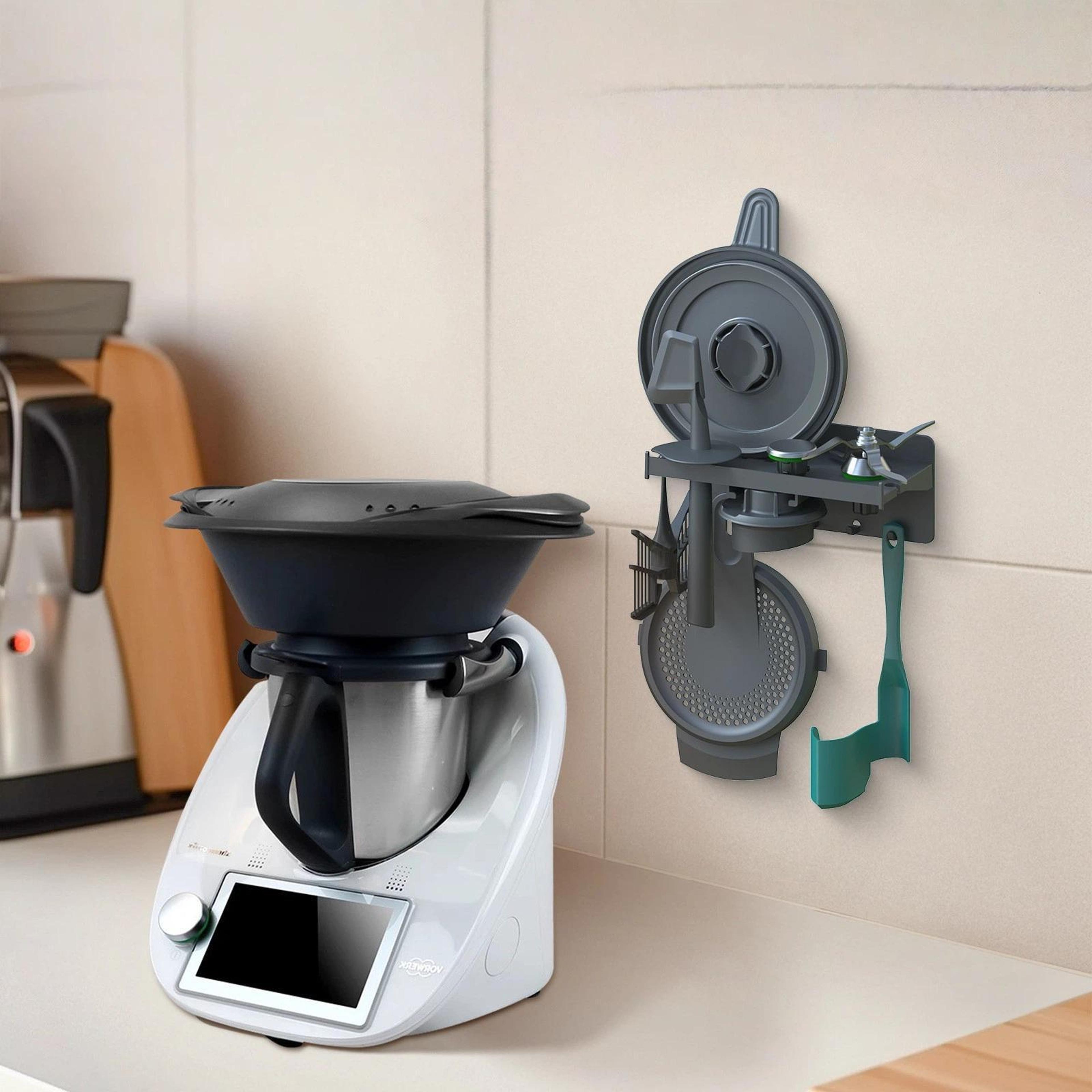 thermomix wall mount organizer shelf with hooks space saving rack