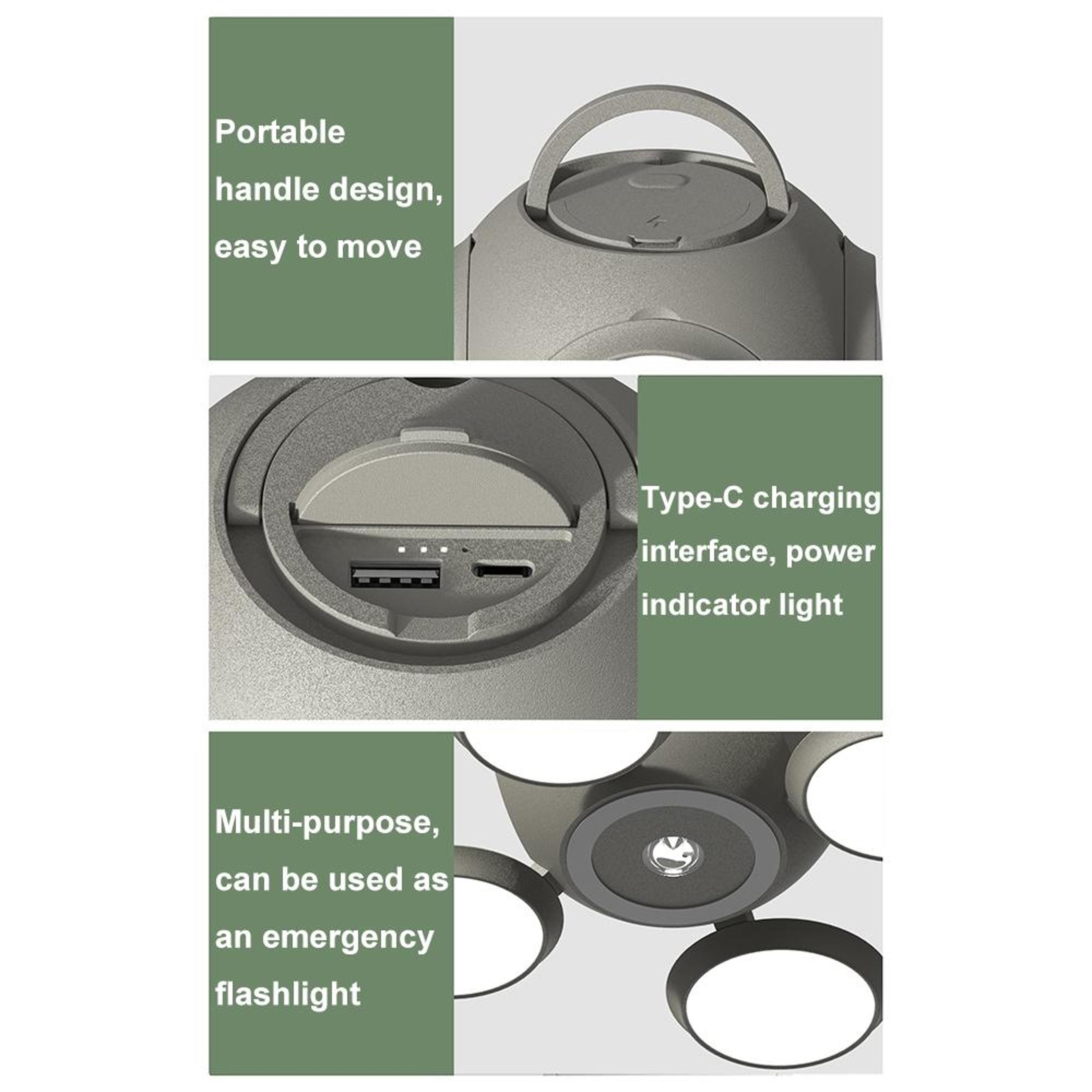Portable Camping Lantern  Flashlight With 10000mAh Power Bank And Foldable Ambient Light 2