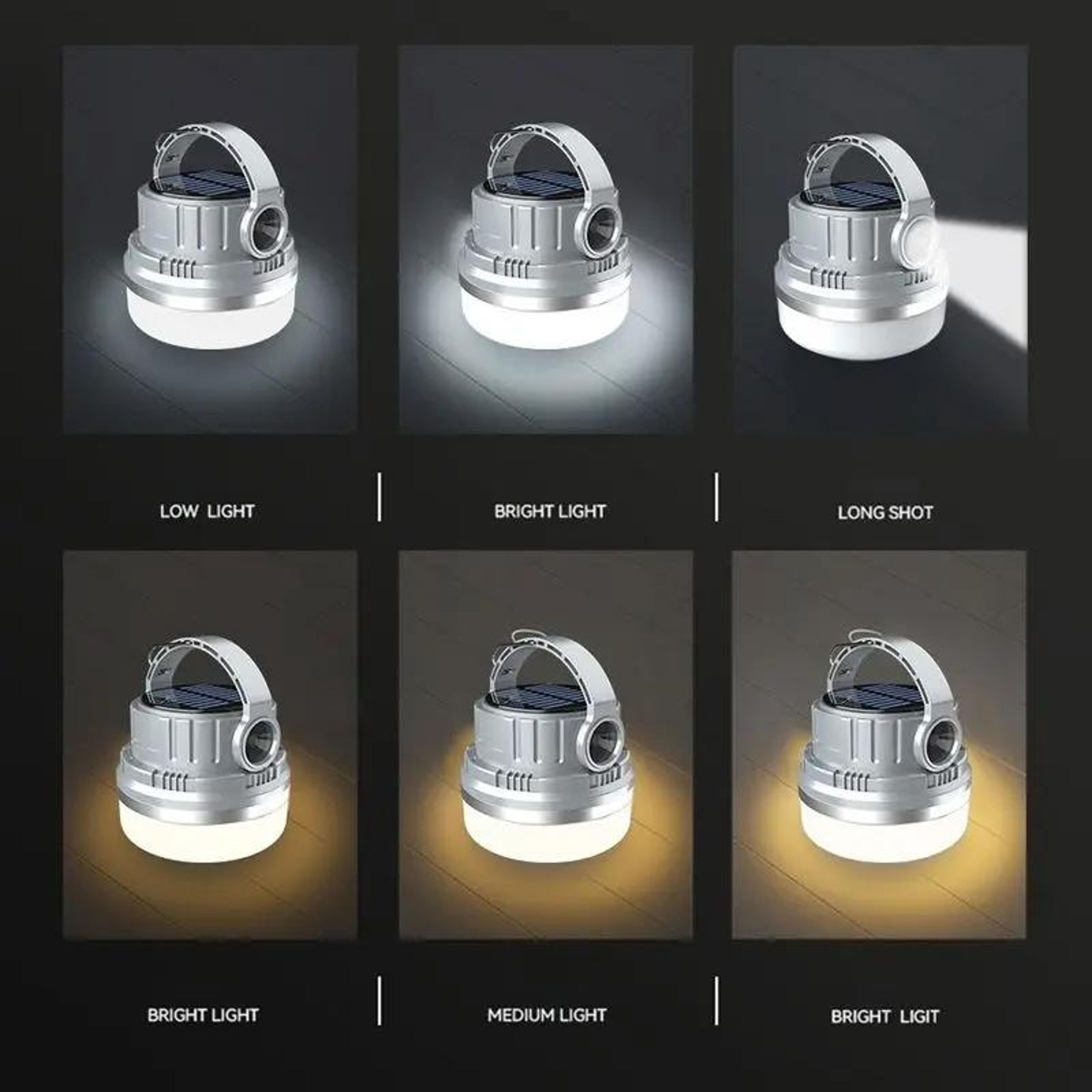 Solar Camping Lantern With Portable Power Bank Vintage LED Tent Light 2
