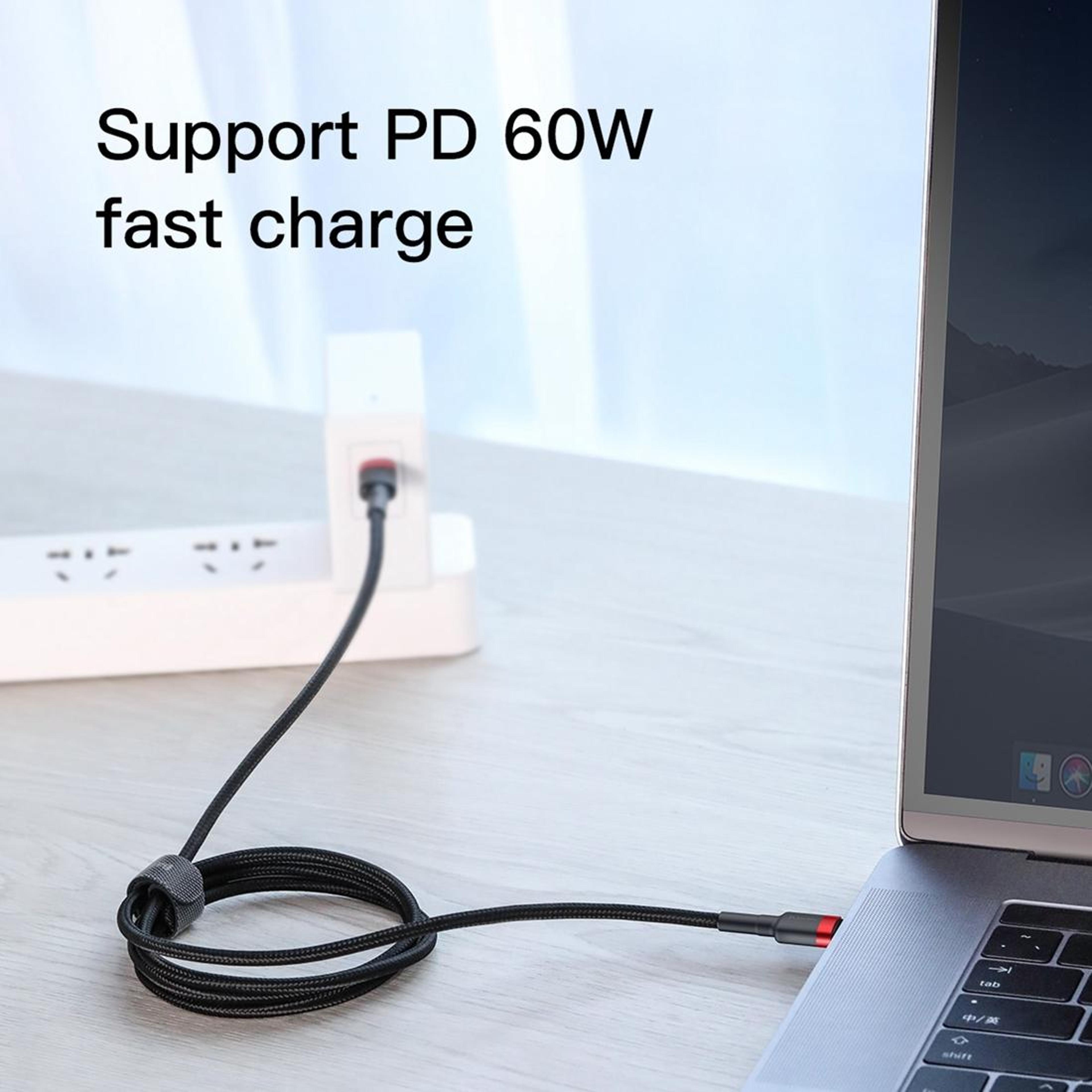 60W USB C Fast Charging Cable 2M Braided PD Type C Charger Cord 7