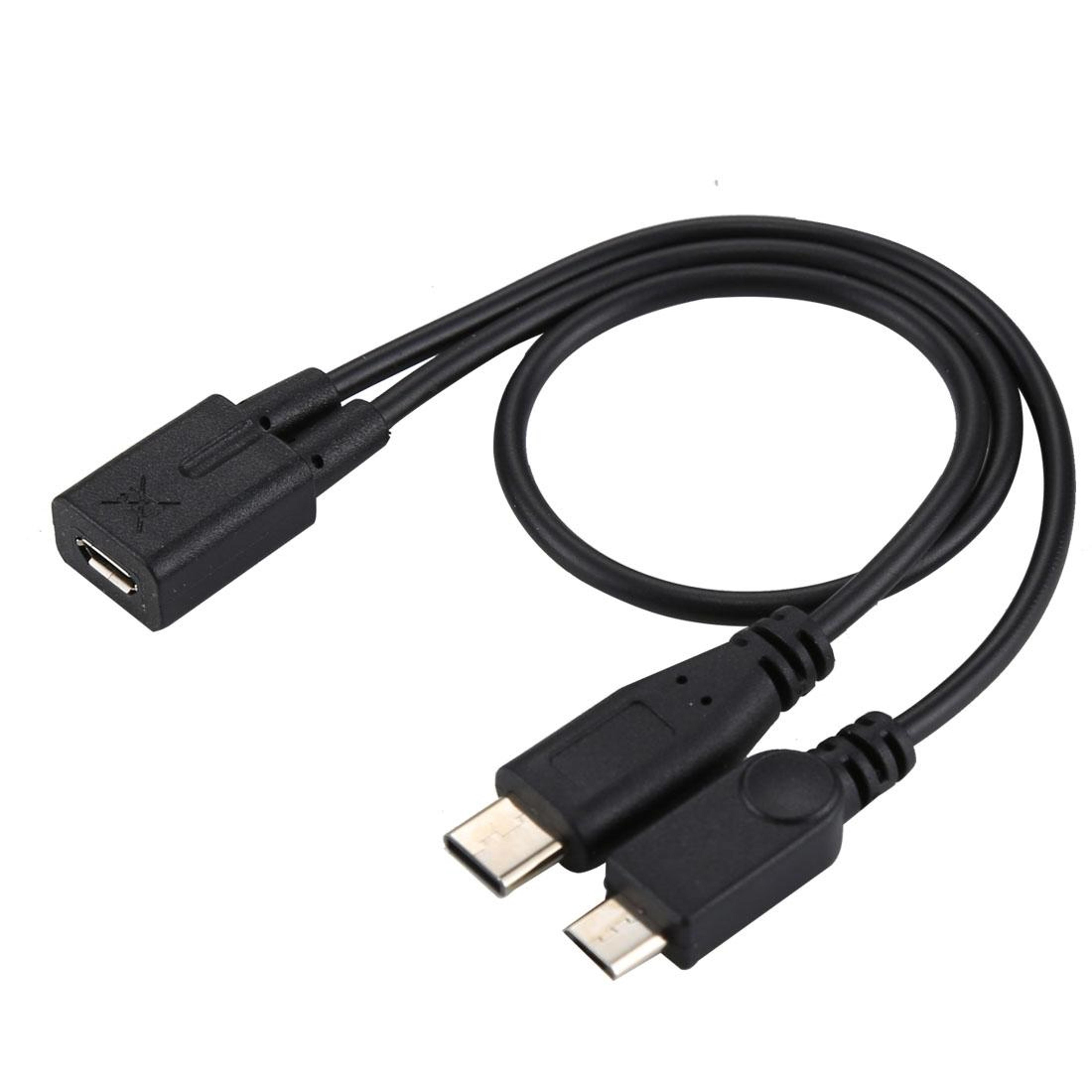 micro usb female to usb c y cable adapter for fast charging devices