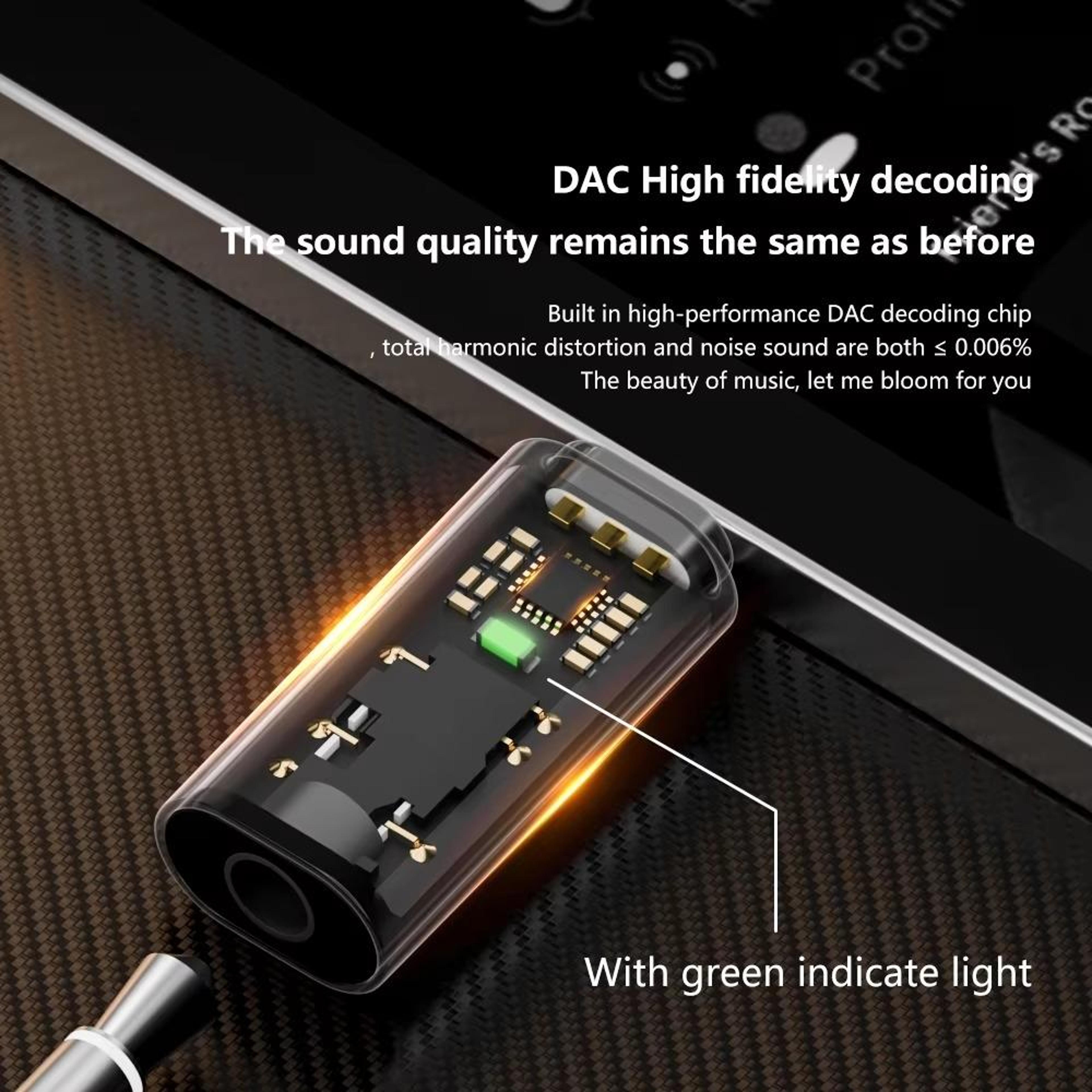 USB C To 35mm Audio Adapter With DAC HiFi Headphone Converter 9