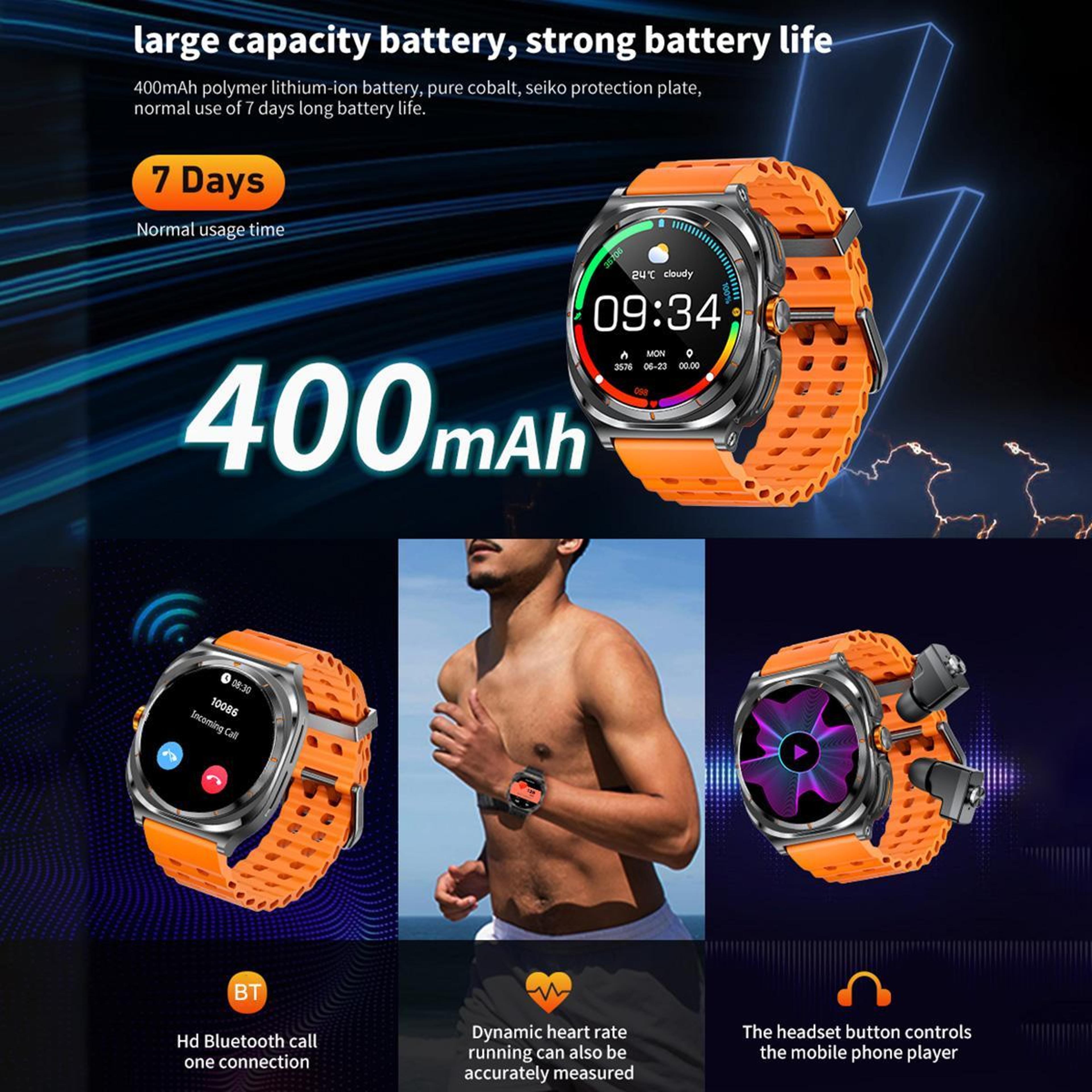HAMTOD GT98 Smart Watch Earbuds Combo With Bluetooth Calling NFC  Heart Rate Monitor 9