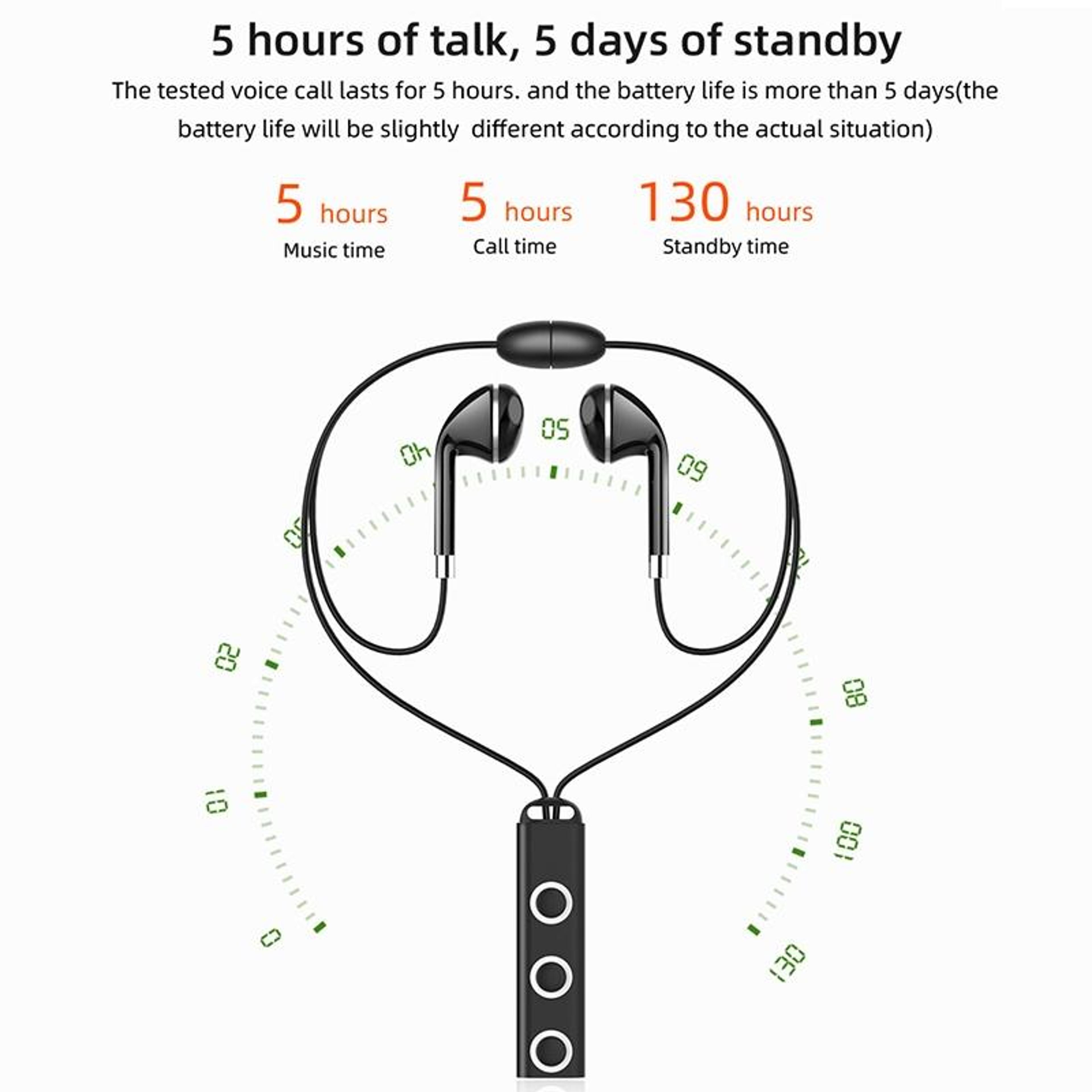 BT313 Bluetooth Sports Earbuds With Magnetic Neckband And HD Stereo Bass Mic 9