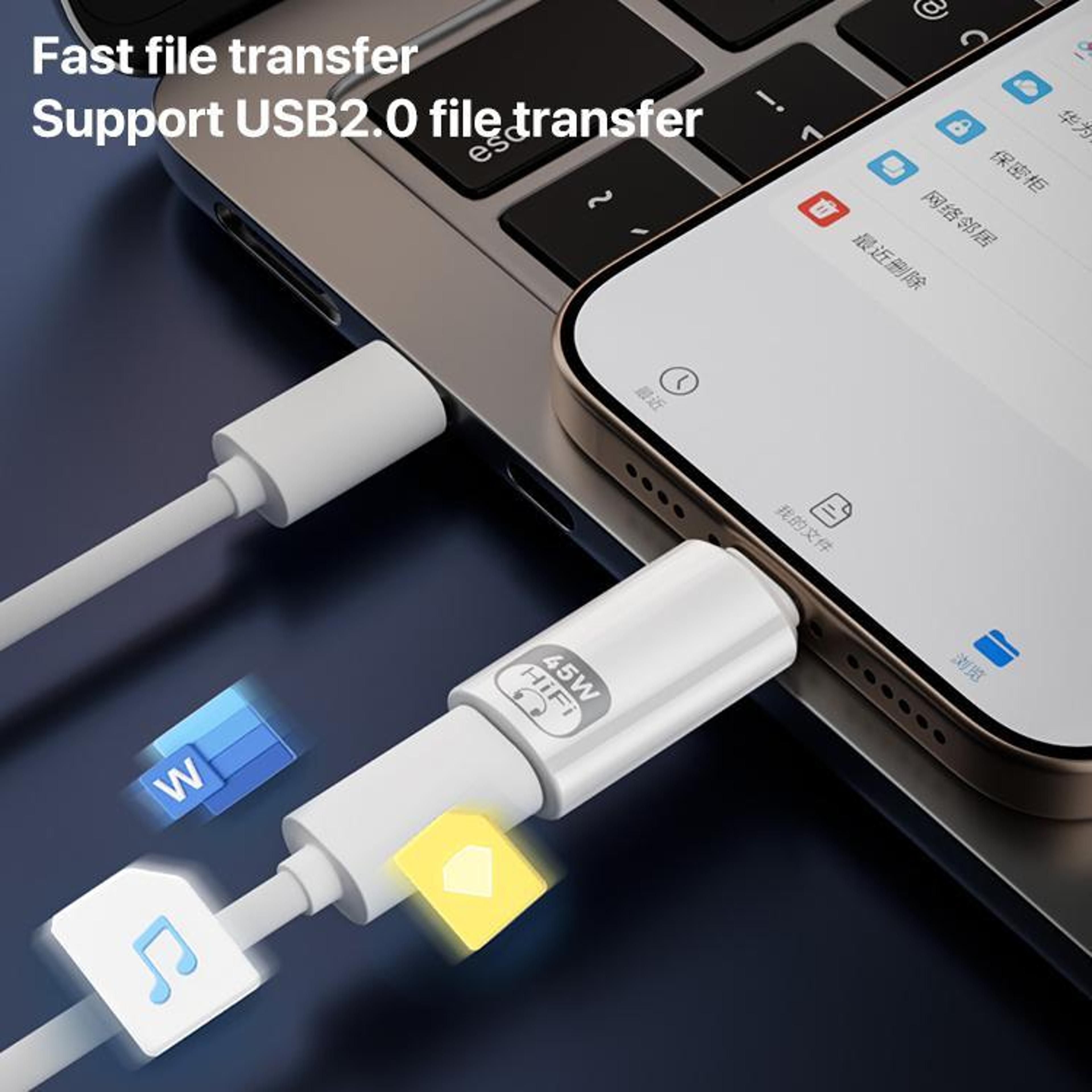45W USB C To Lightning Audio  Fast Charging Adapter 4