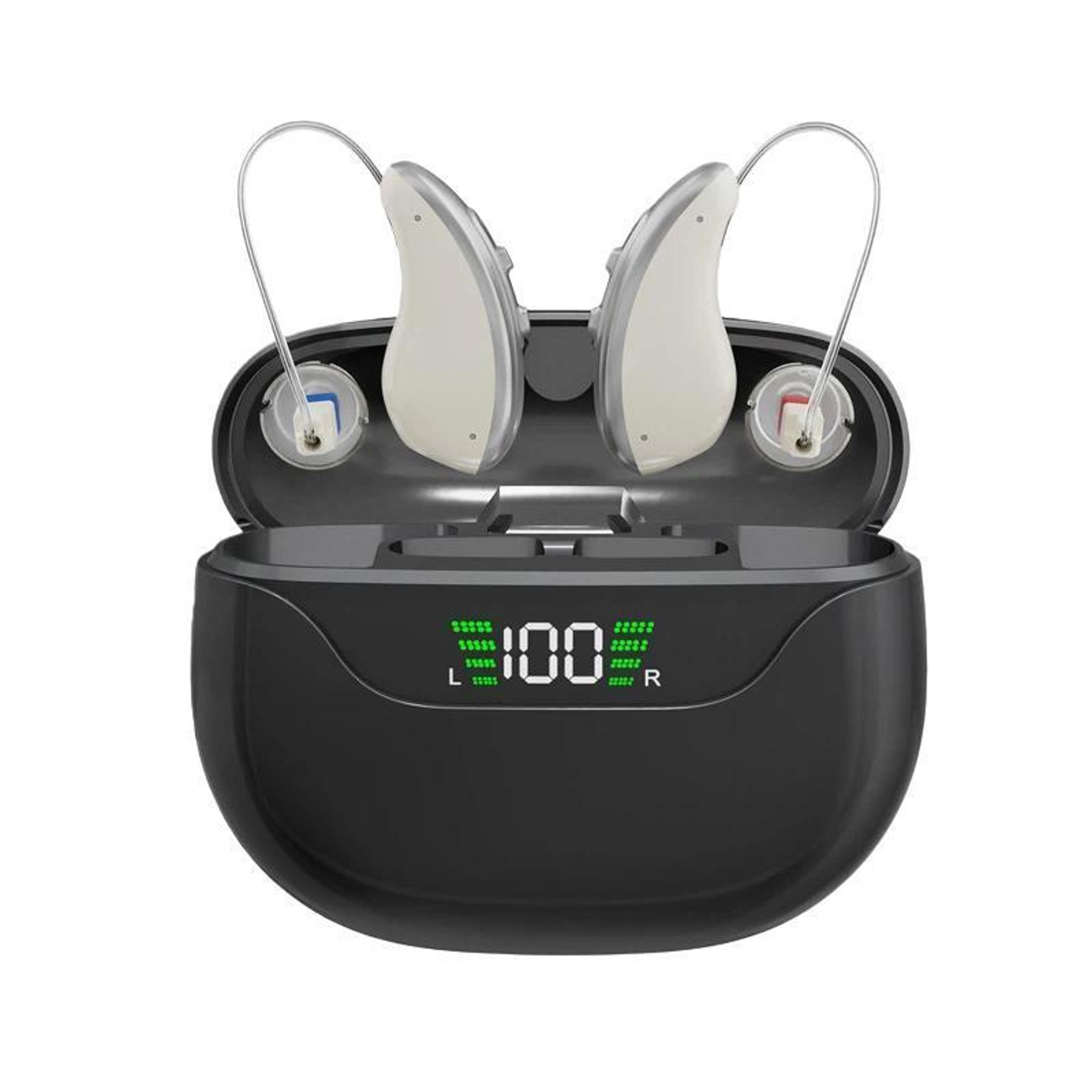 smart 16 channel digital hearing aids with noise reduction & led charging case