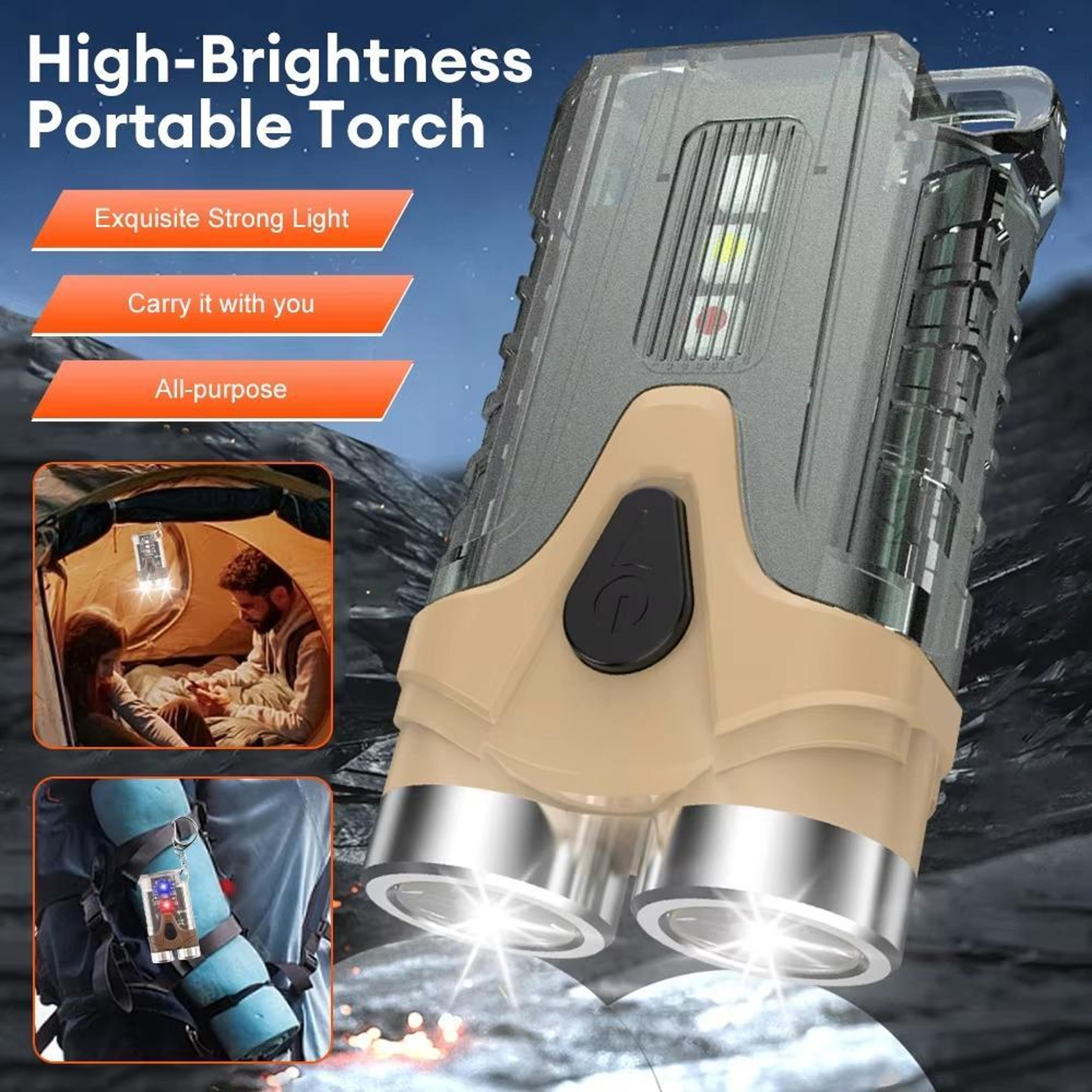 E SMARTER Rechargeable LED Keychain Flashlight With Magnetic Base  Emergency Warning Light 7