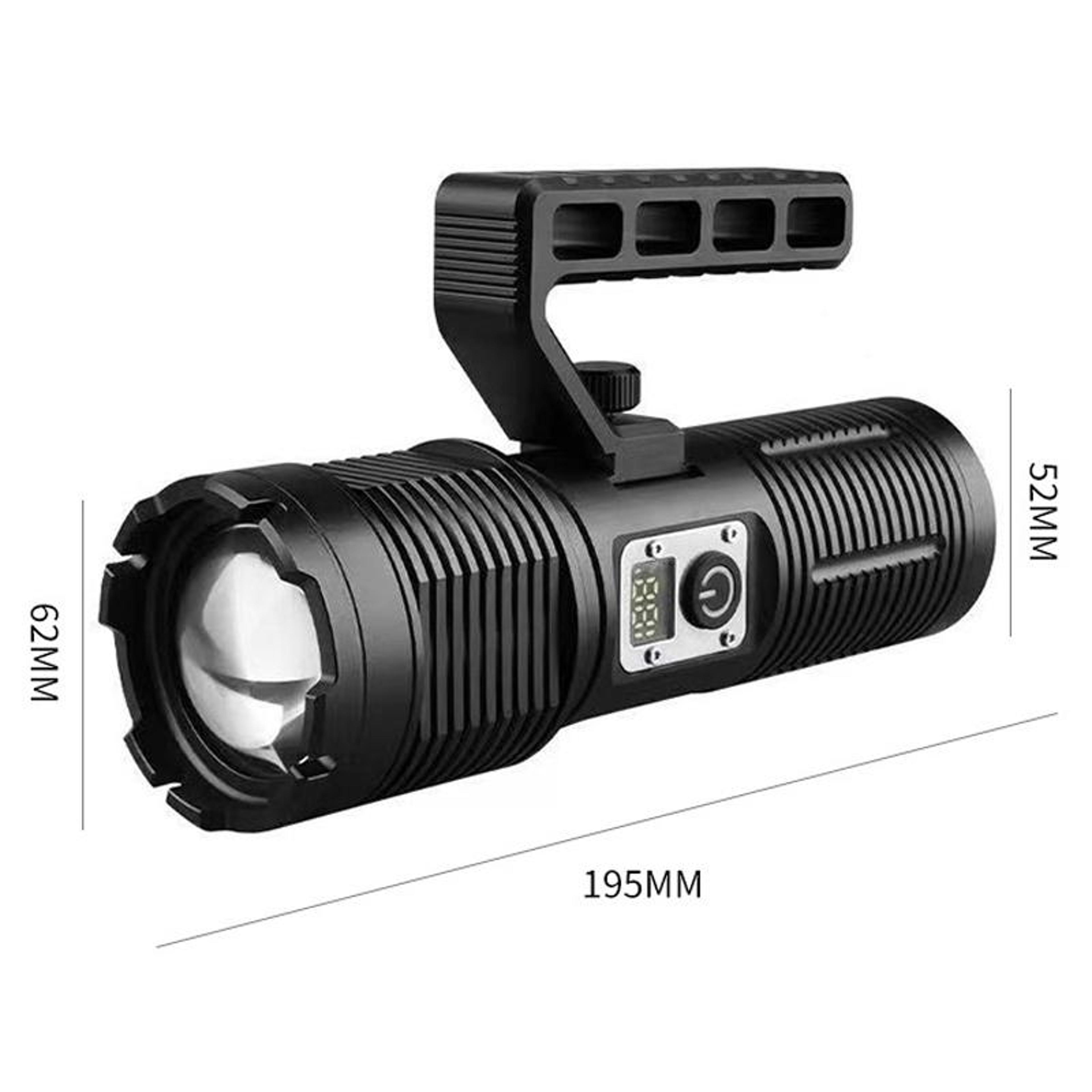 XHP160 Telescopic Zoom Searchlight Doublehead Portable Outdoor Patrol LED Digital Flashlight 3