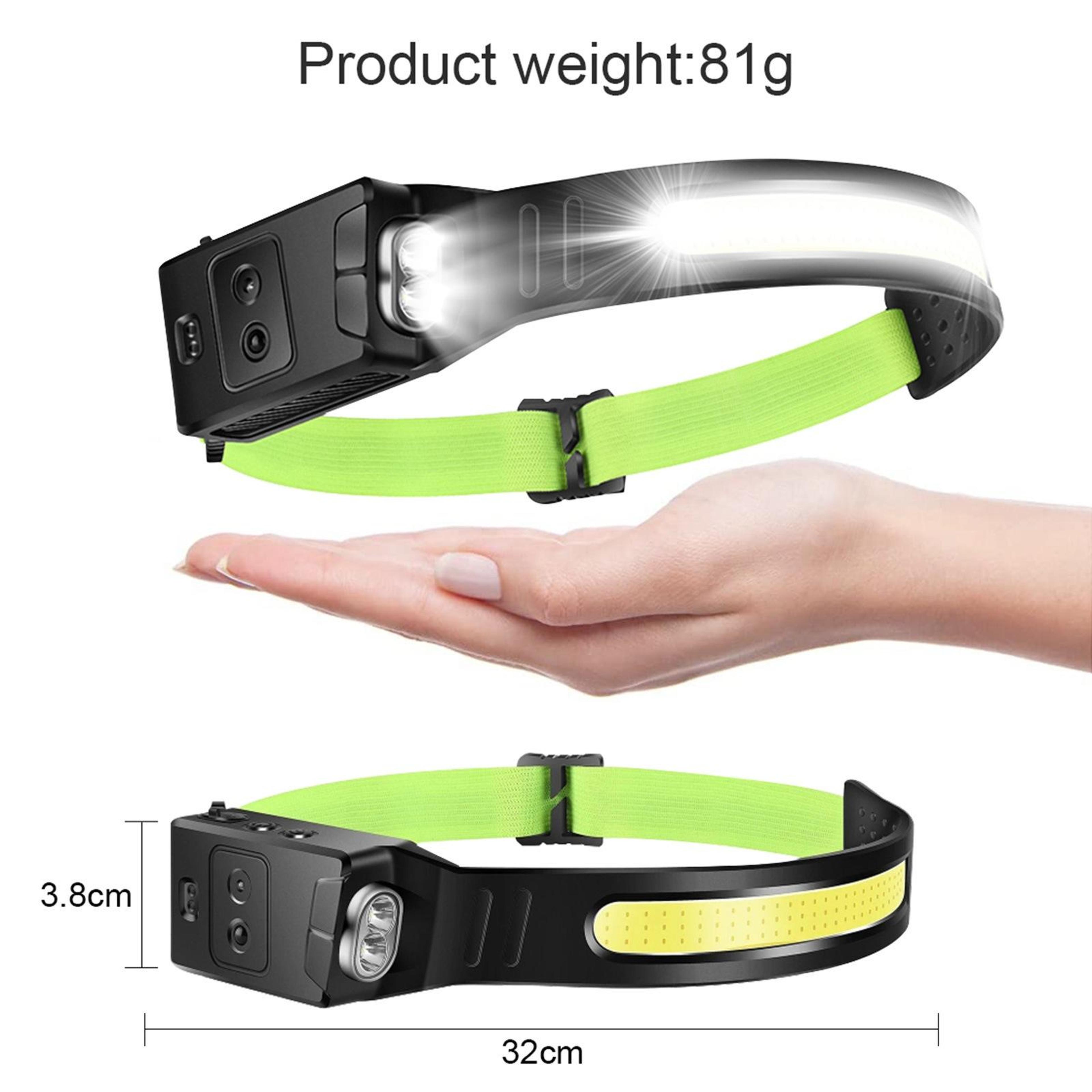 ProActive Ultra Bright Running  Cycling Head Torch Waterproof LED Sensor Headlight 4