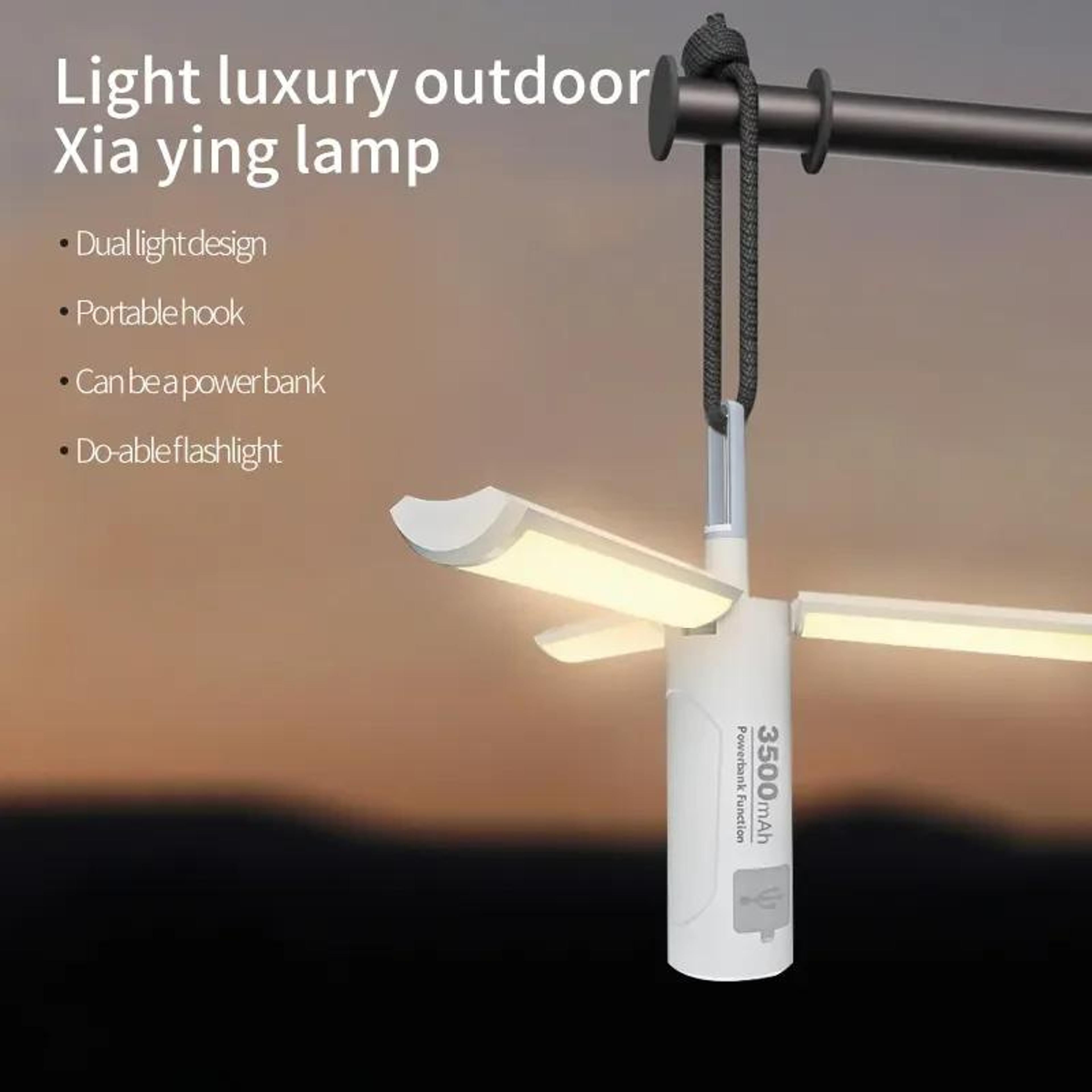 3500mAh Foldable Handheld Camping Light With Triple Leaf Hook Flashlight 2