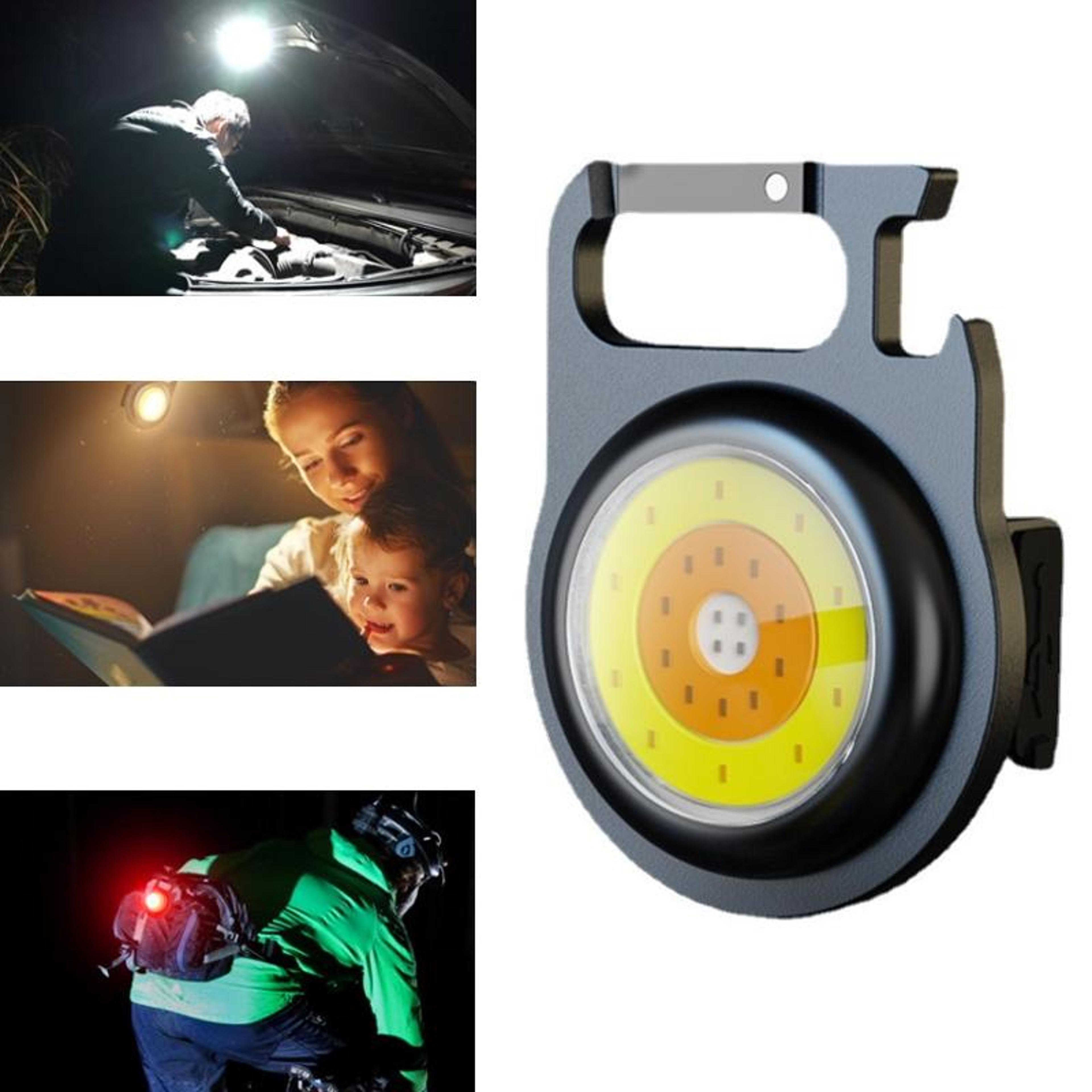 magnabeam 500l rechargeable cob keychain flashlight with magnetic base & bottle opener