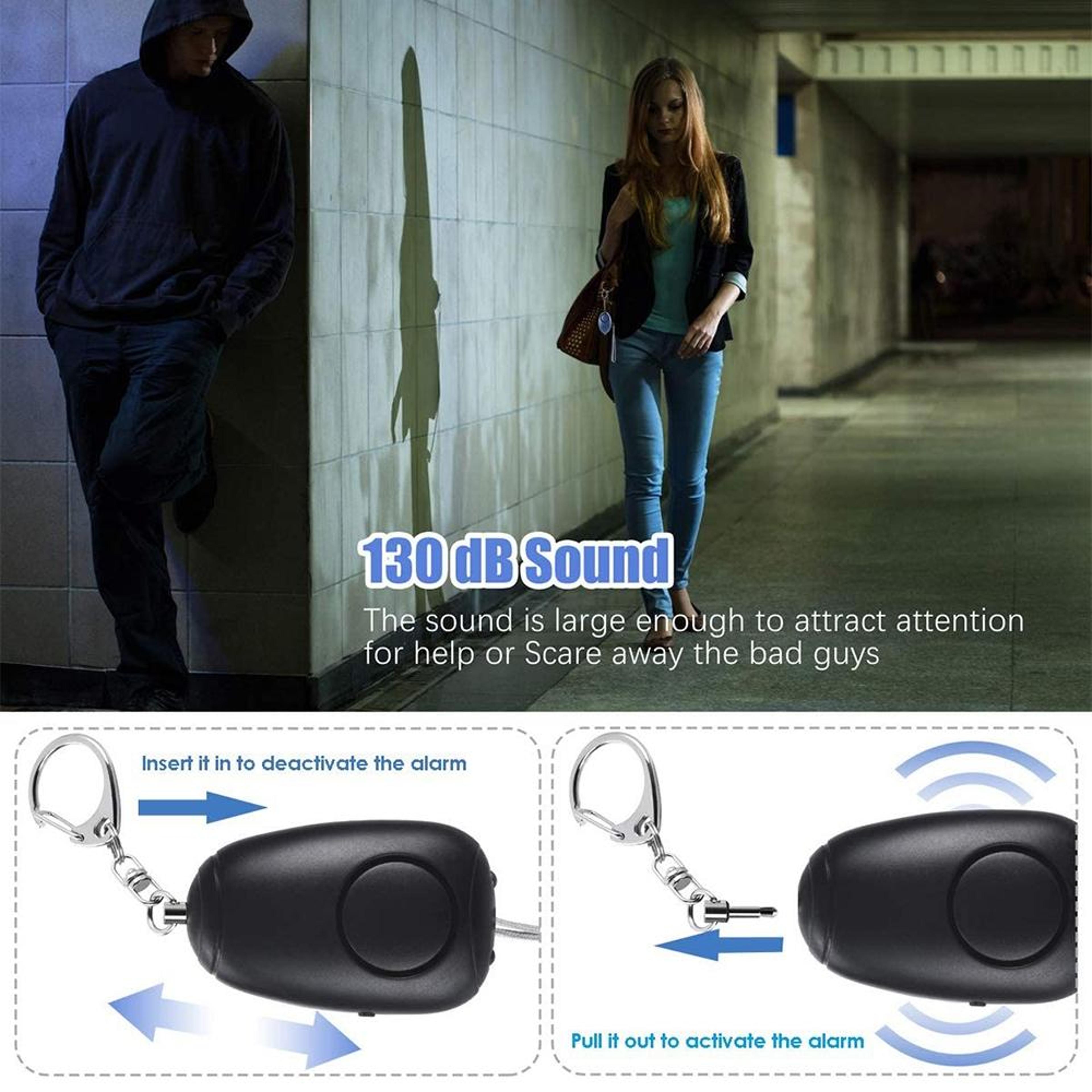 Premium 130dB Personal Safety Alarm Keychain With Dual Bright LEDs 4