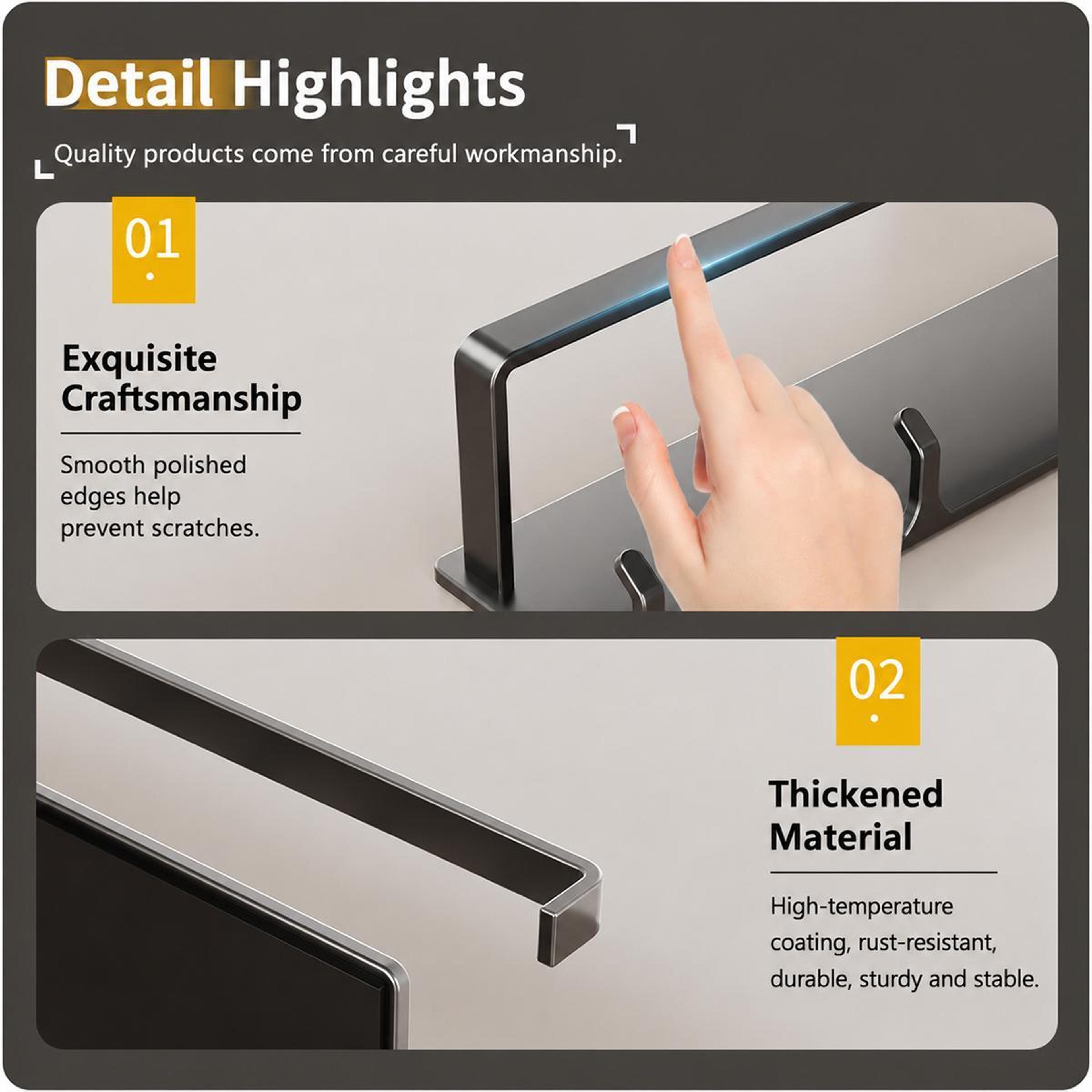 Magnetic Kitchen Roll Holder With 6 Hooks No Drill Storage Rack 4