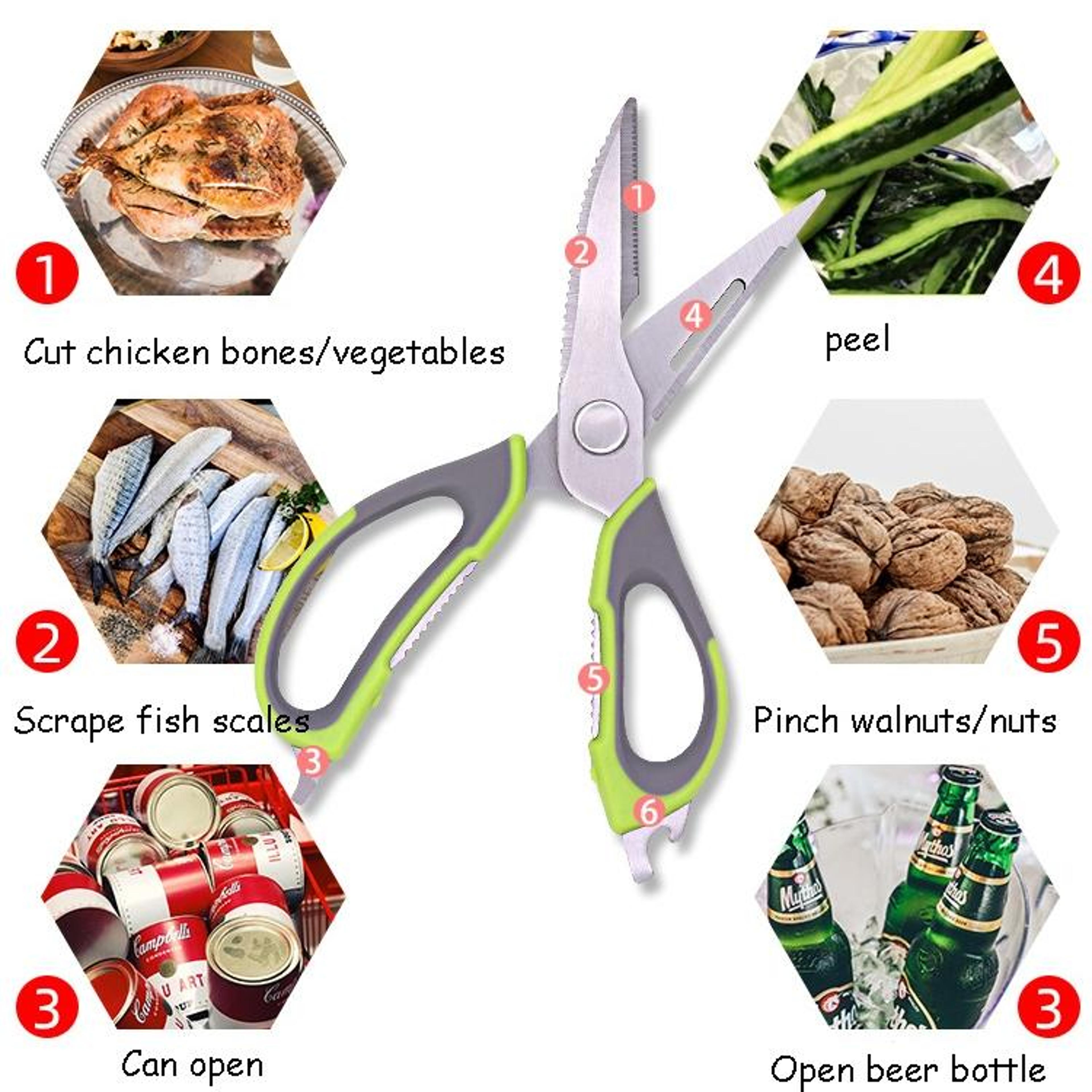 Heavy Duty Multifunction Kitchen Scissors Detachable Kitchen Shears With Magnetic Sleeve 3