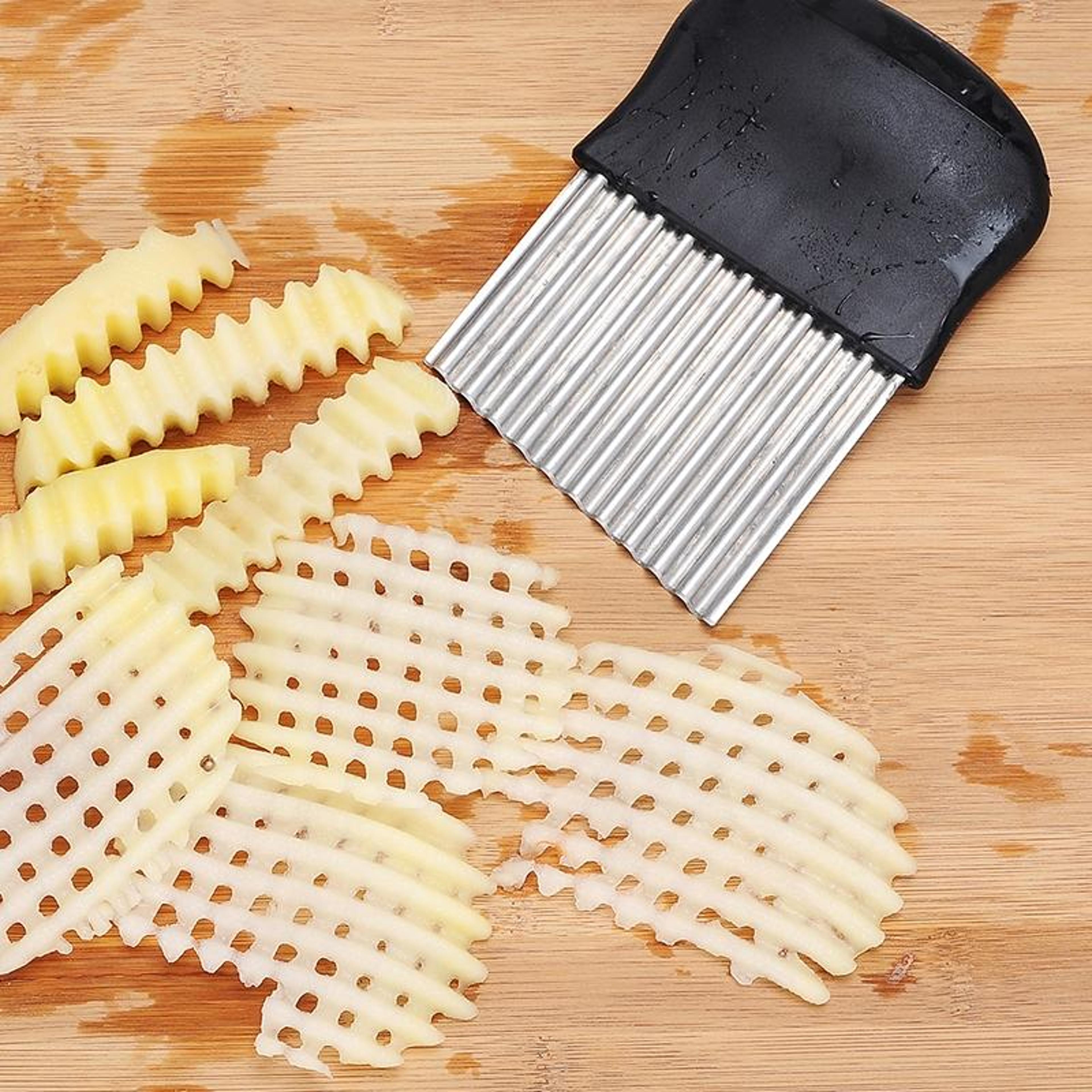 Stainless Wave Vegetable  French Fries Cutter Crinkle Cutter Knife 3
