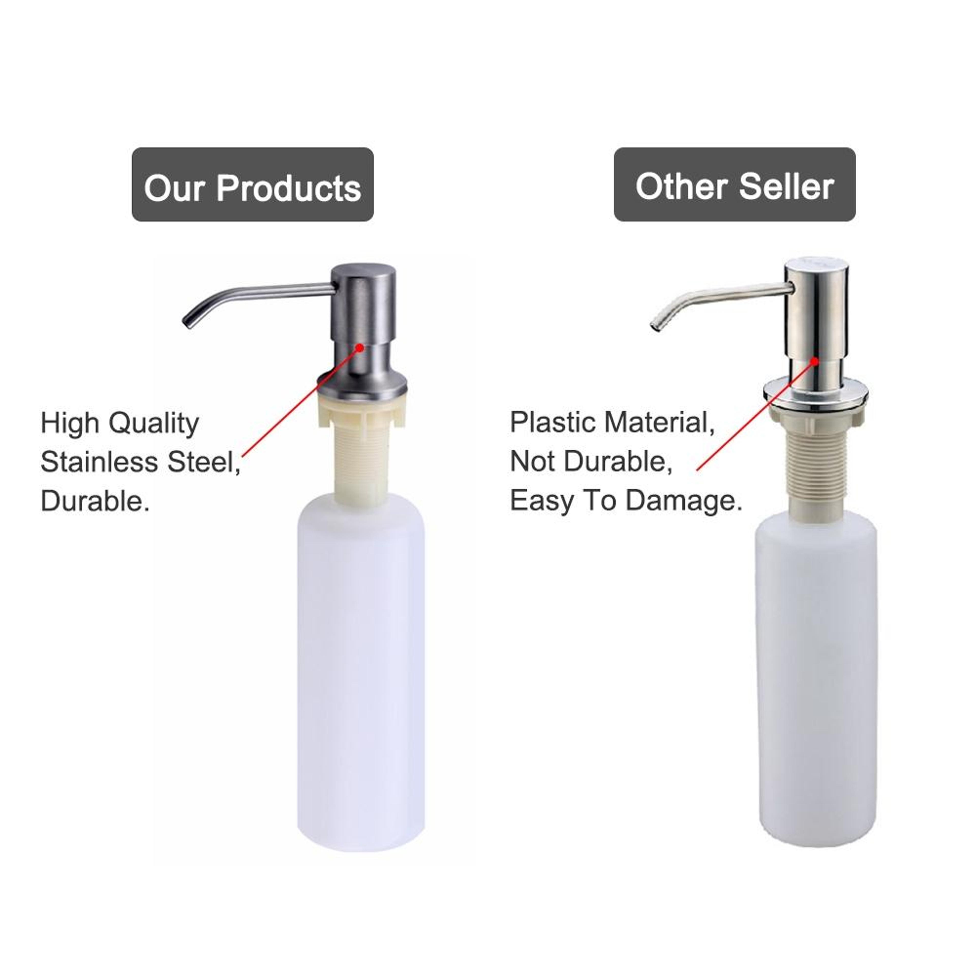 Premium Built In 304 Stainless Steel Kitchen Sink Soap Dispenser 3