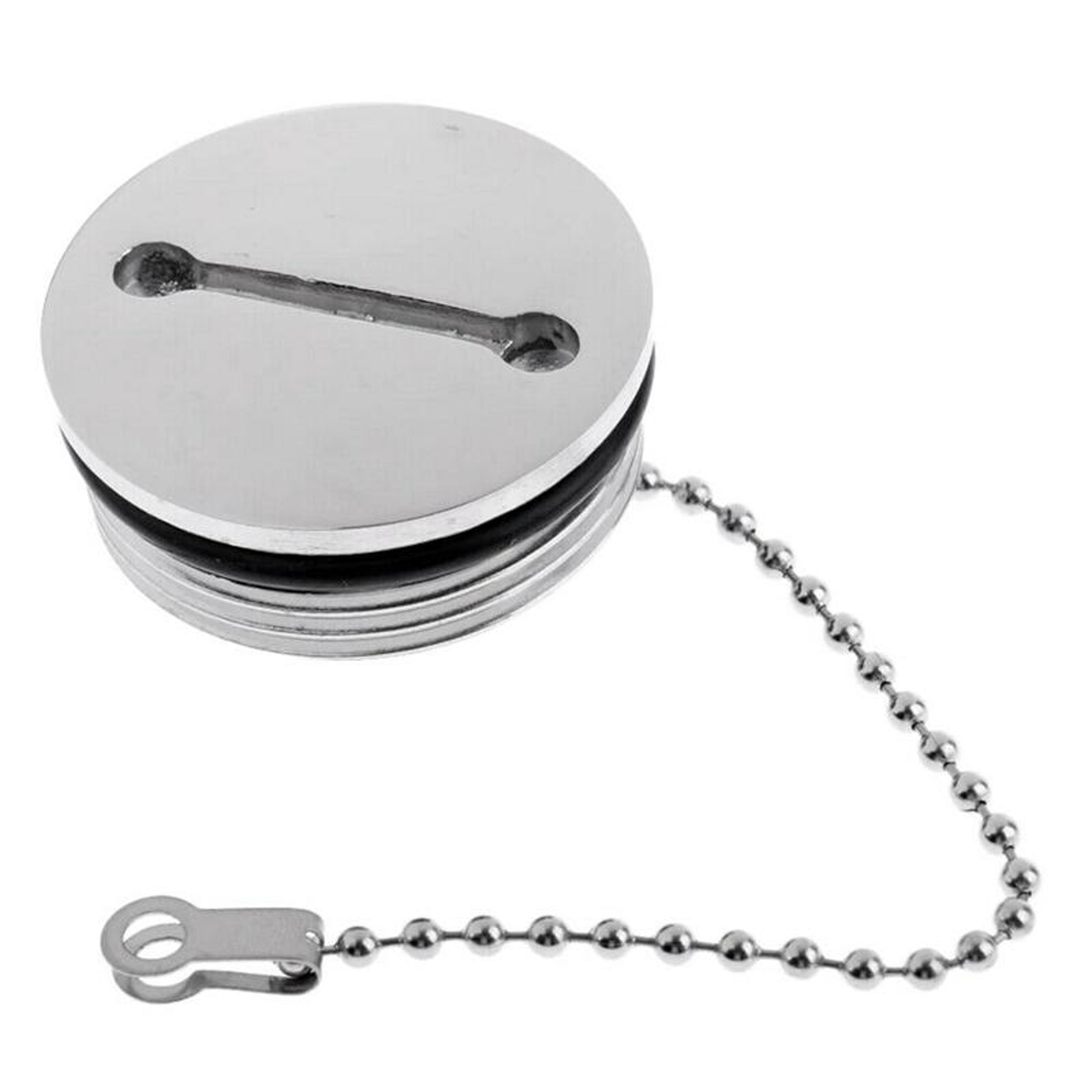 38mm Marine Fuel Deck Fill Cap With Chain 316 Stainless Steel Boat Fuel Filler Replacement 2