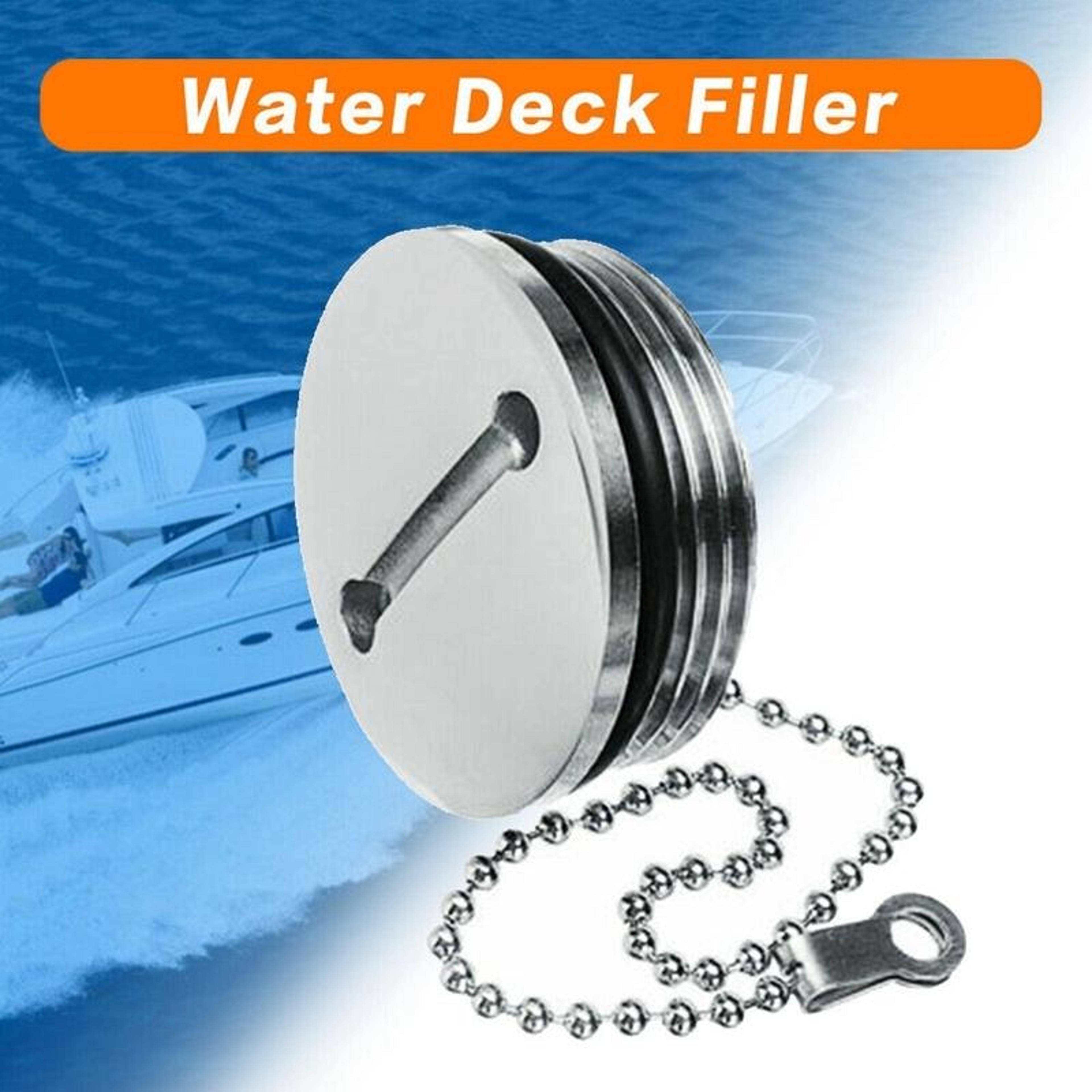 38mm Marine Fuel Deck Fill Cap With Chain 316 Stainless Steel Boat Fuel Filler Replacement 4