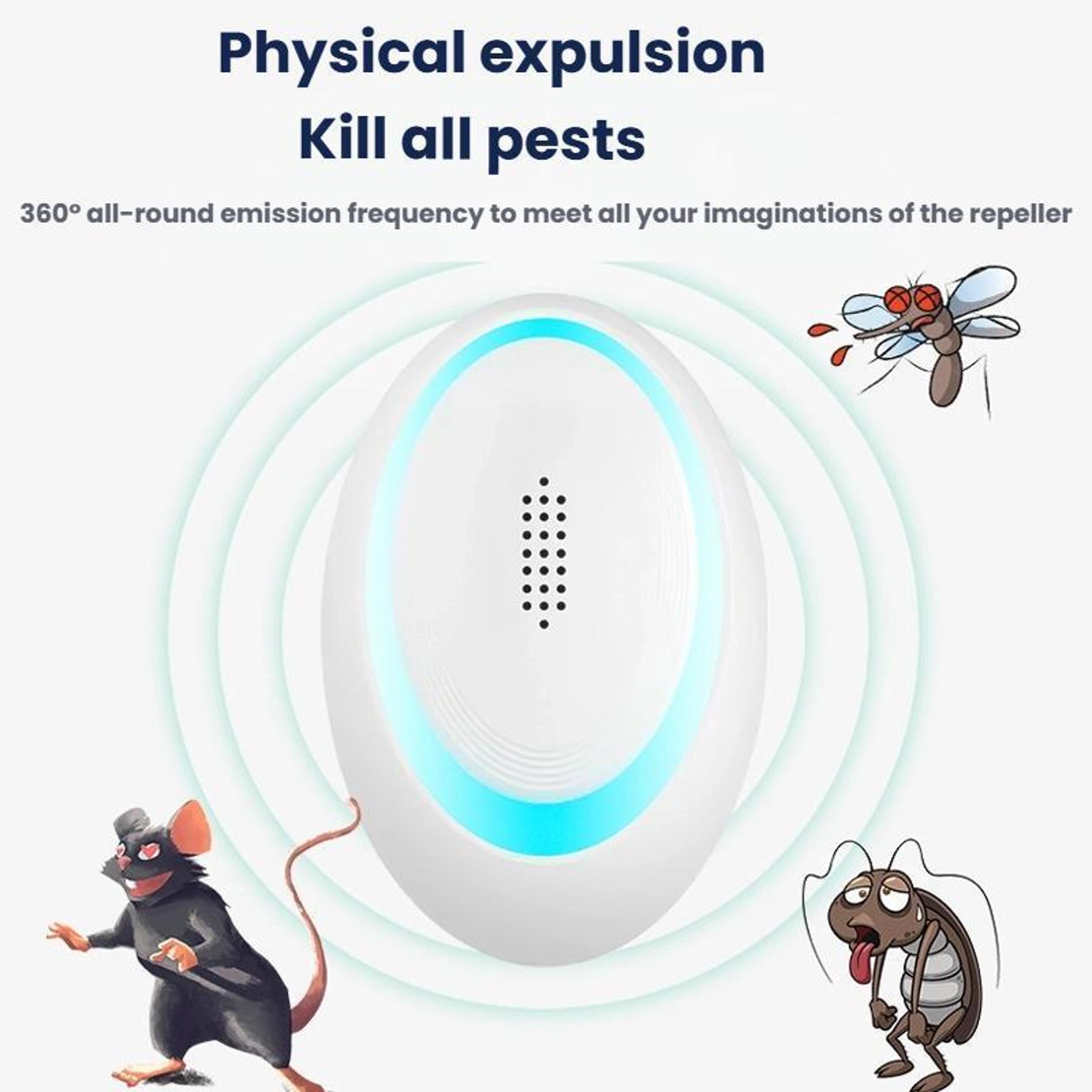 360 Ultrasonic Pest Repeller With Night Light For Mosquitoes Mice  Insects 7