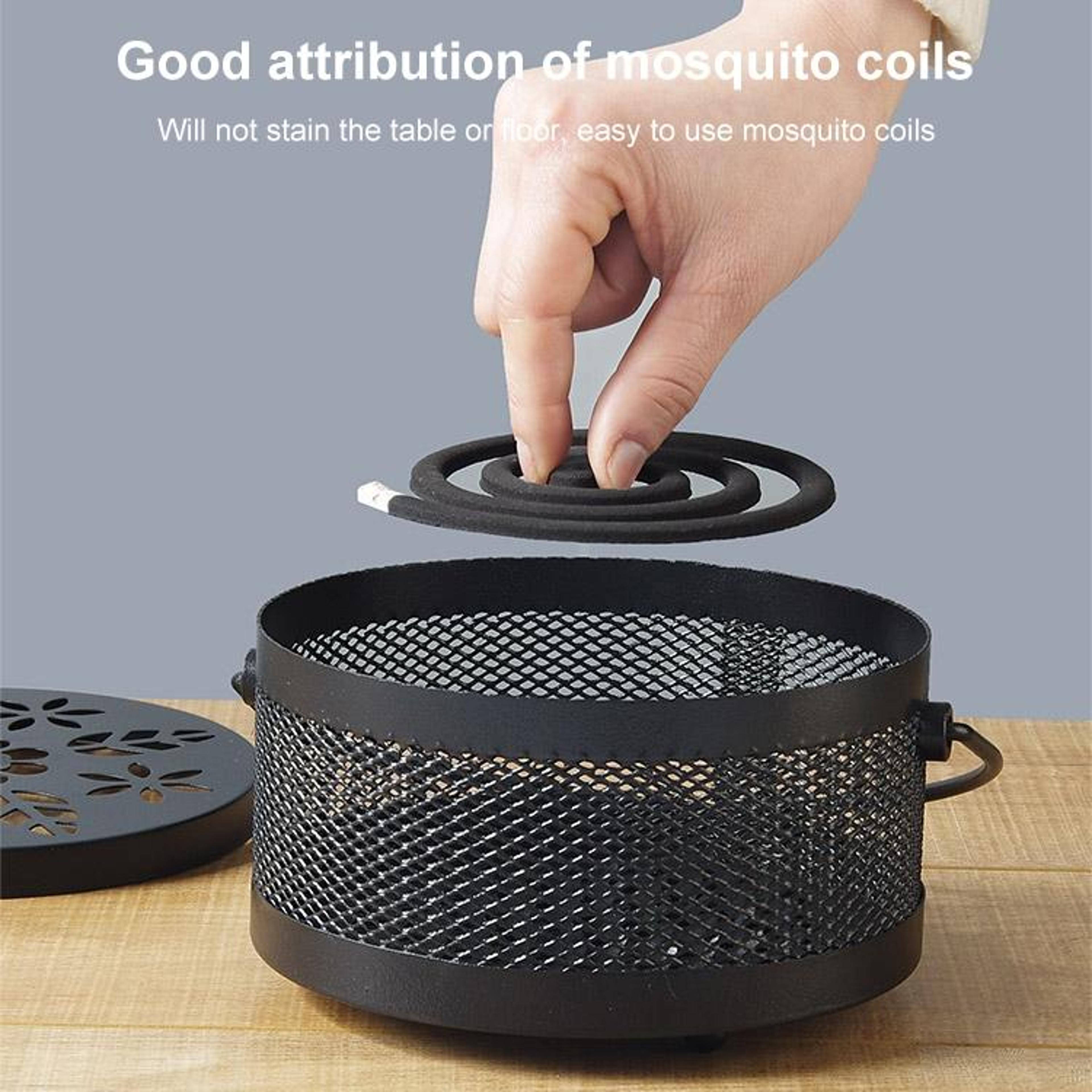 Portable Fireproof Mosquito Coil Holder With Lid For Outdoor Camping  Patio Use 4