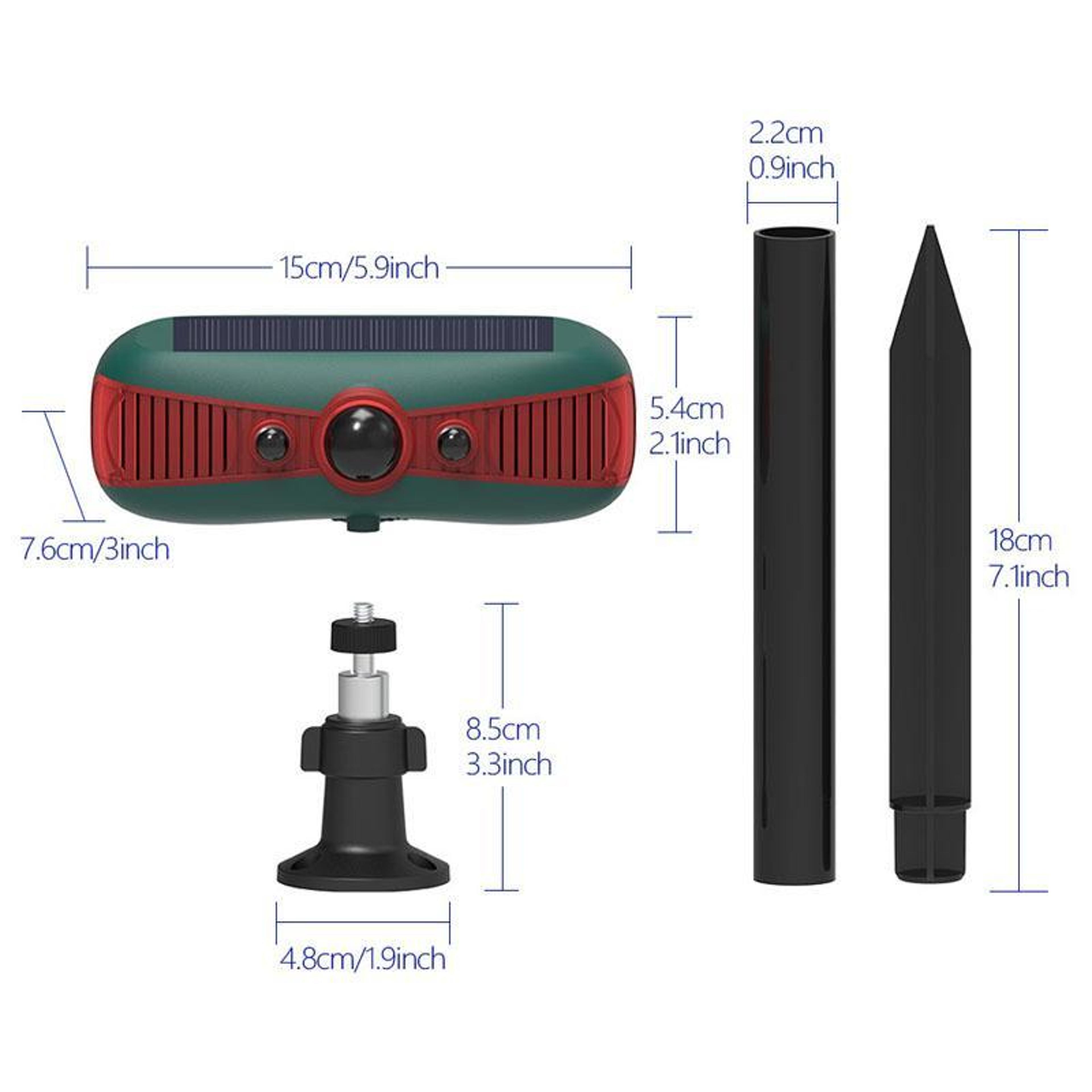 Solar Outdoor Motion Sensor Animal Repeller With Infrared Alarm  Sound Light 1