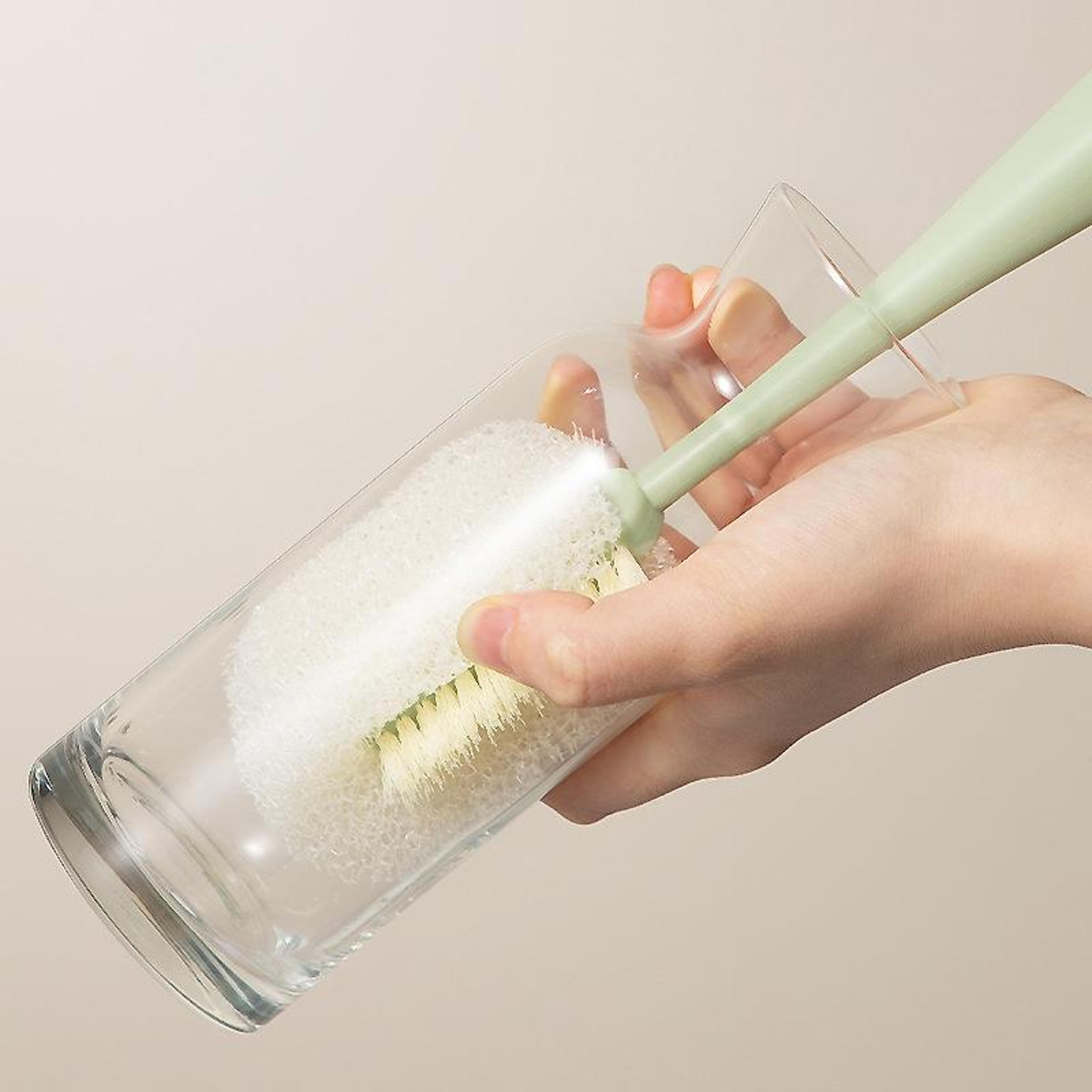 Long Handle Sponge Cup Cleaning Brush With Removable Head  Drying Stand 6