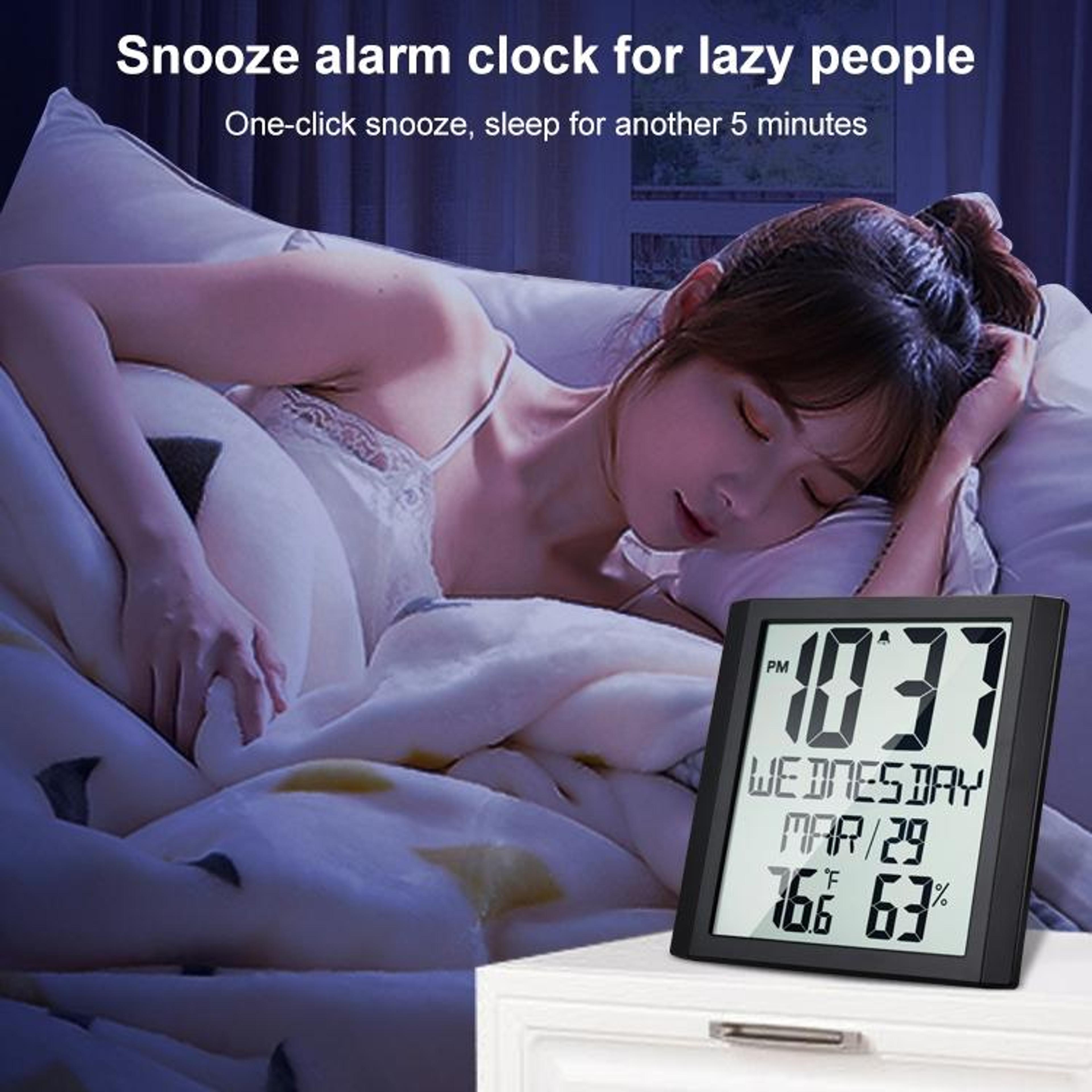 Large Screen Digital Wall Clock With Temperature  Humidity Monitor 6