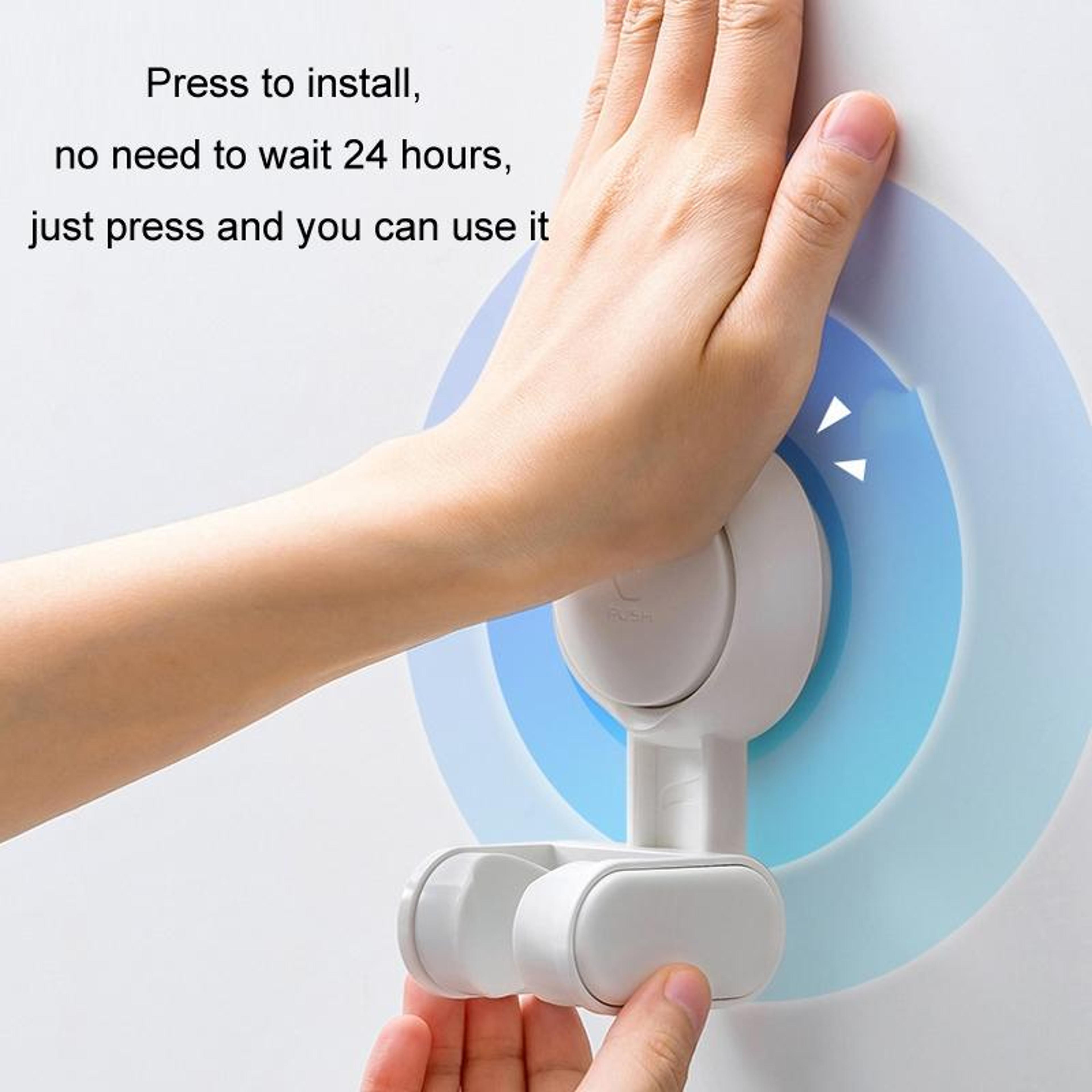 Adjustable Suction Cup Shower Head Holder Wall Mount No Drill Bracket 2