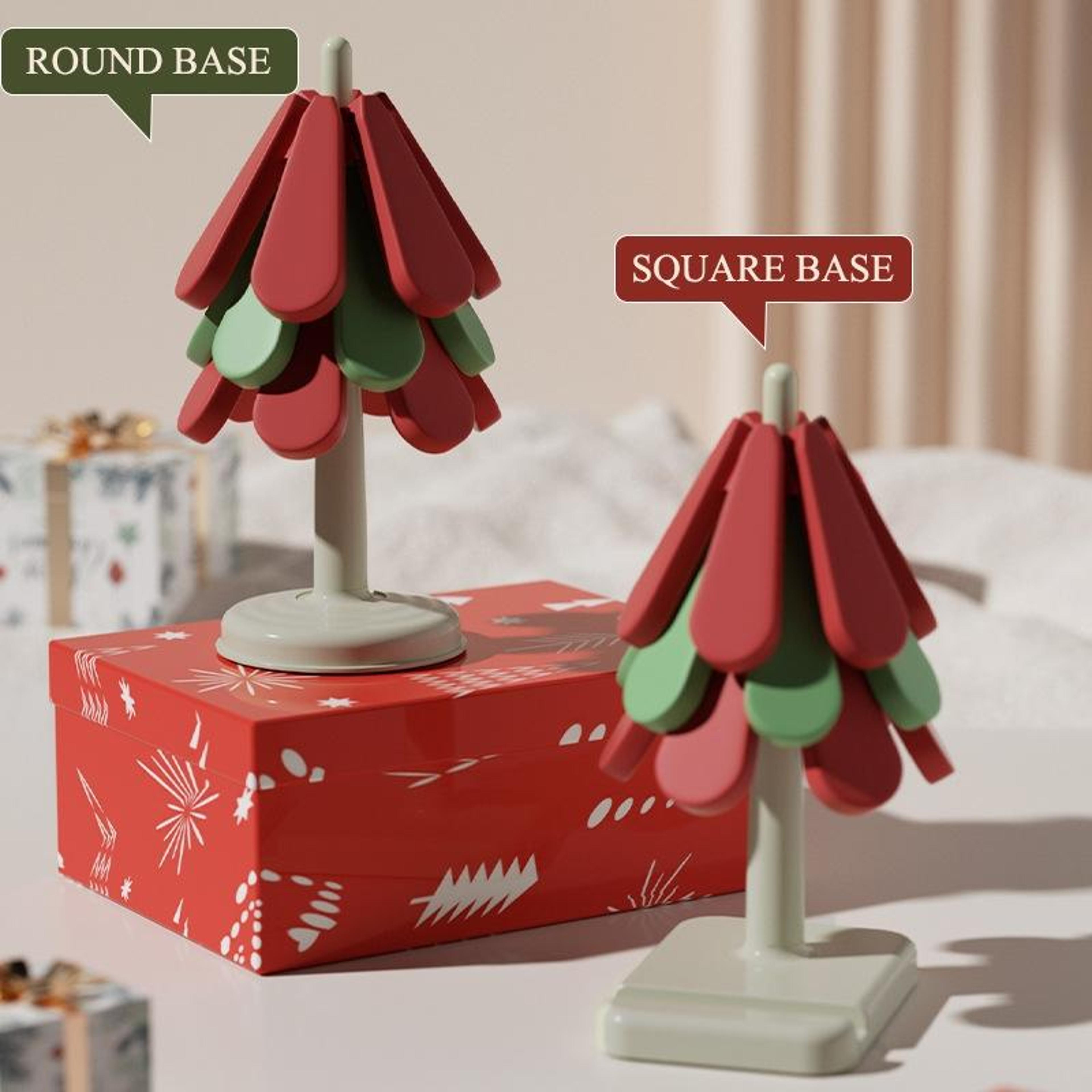 Christmas Tree Silicone Heat Resistant Trivet Foldable Insulated Placemat  Pot Holder 7