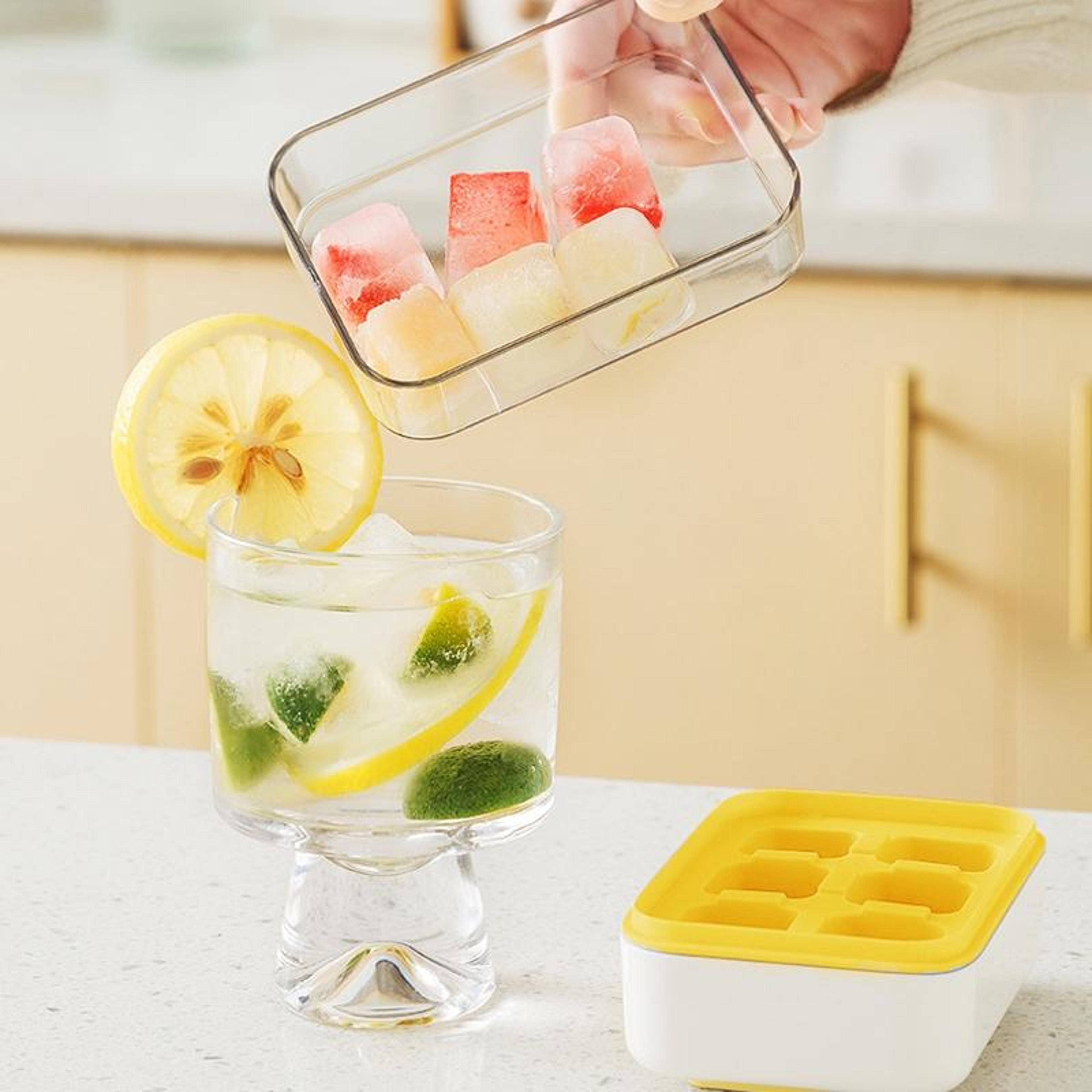 quick release silicone ice cube tray with lid 6 cube mini ice cube maker