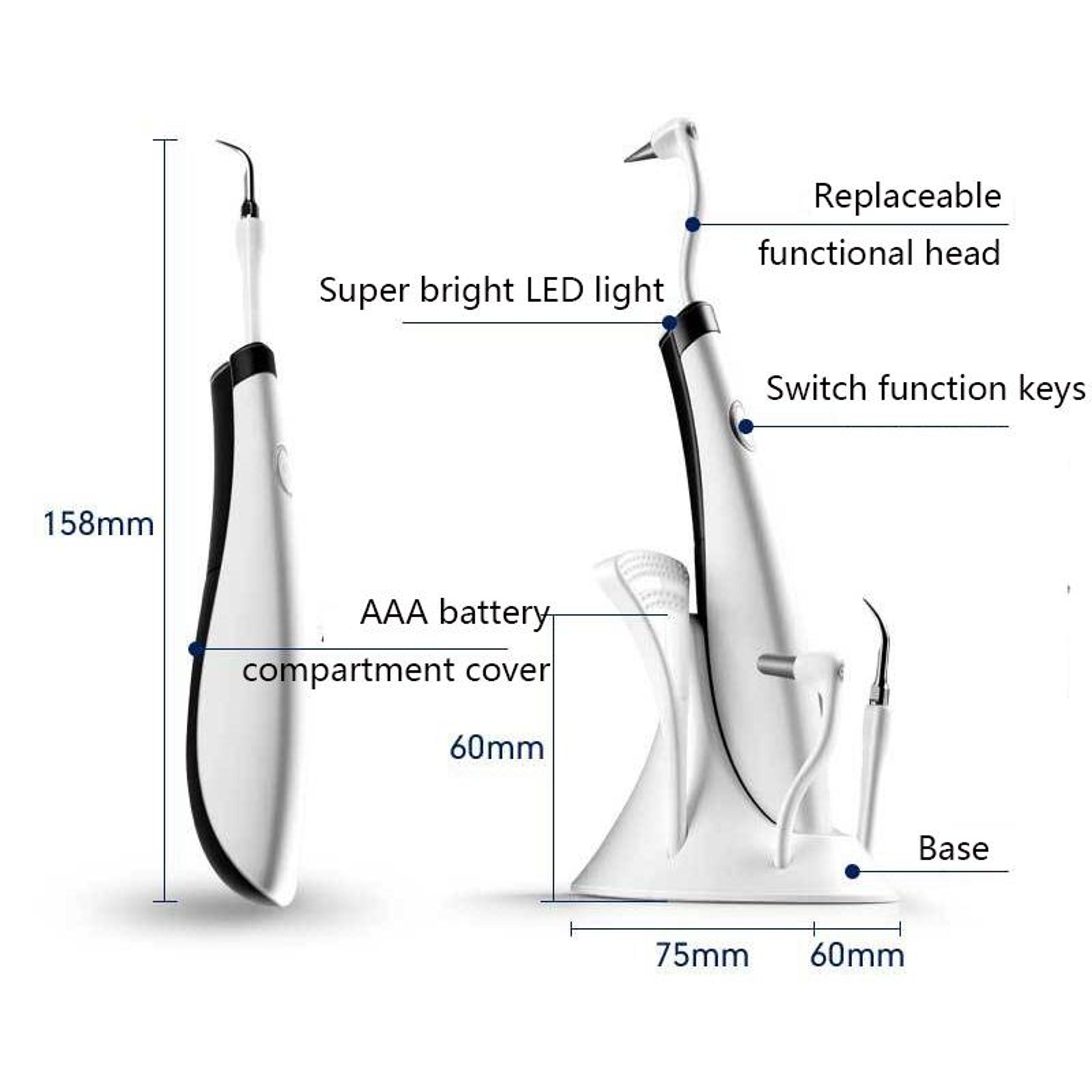 Portable Dental Scaler With LED Light  5 Precision Tips For Teeth Cleaning And Gum Care 3