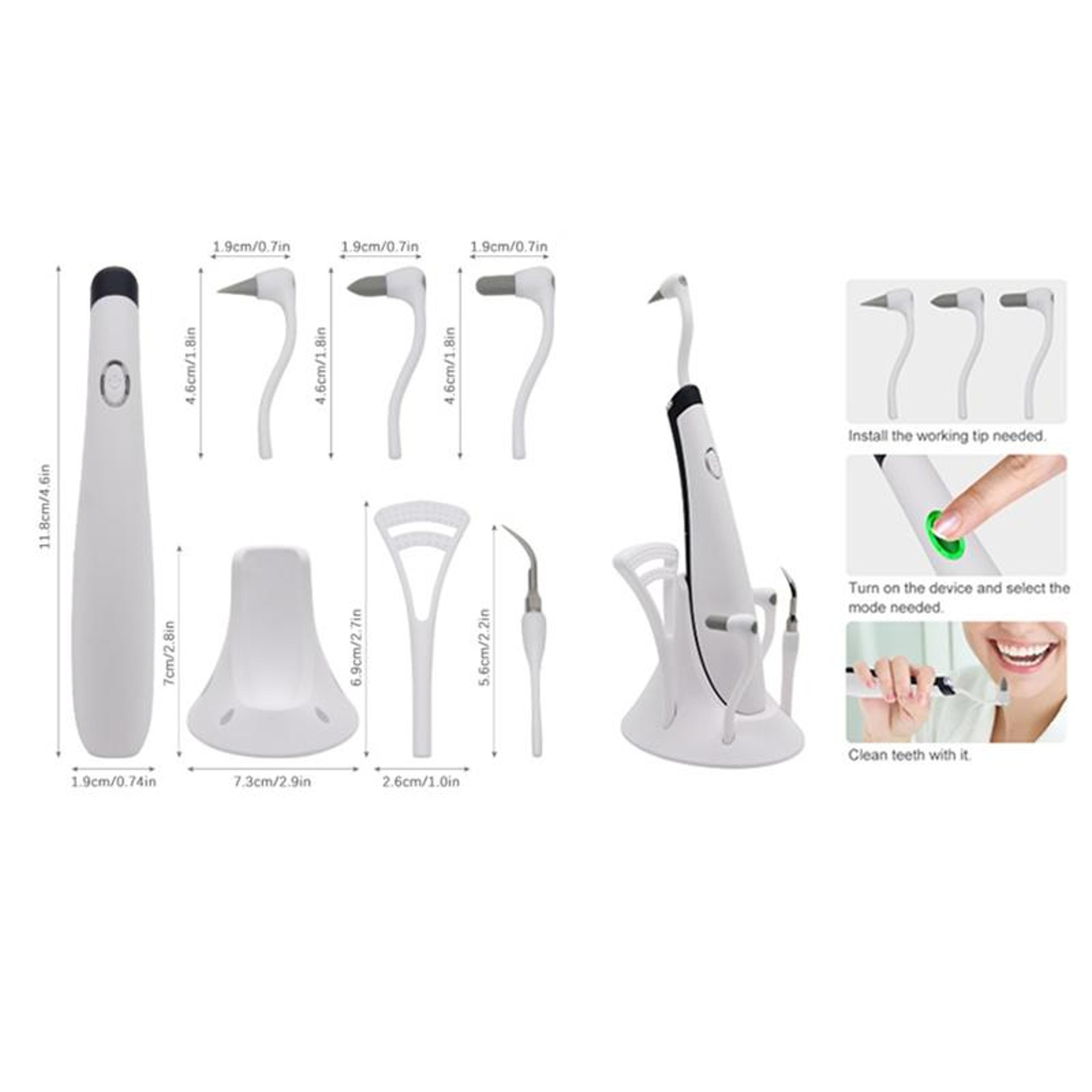 Portable Dental Scaler With LED Light  5 Precision Tips For Teeth Cleaning And Gum Care 5