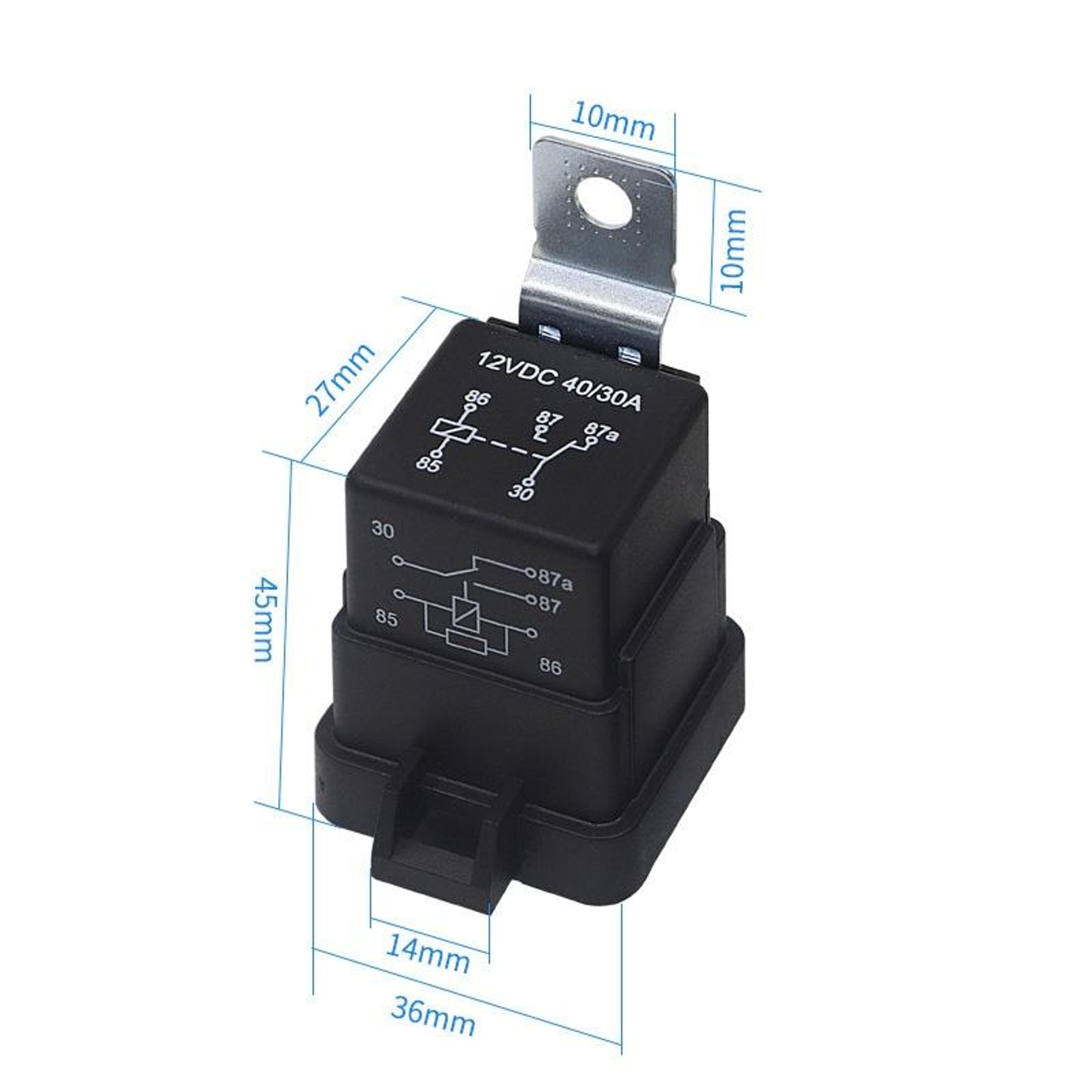 1040 Waterproof 5 Pin Automotive Relay 40A With Mounting Bracket For Reliable Vehicle Power Control 4