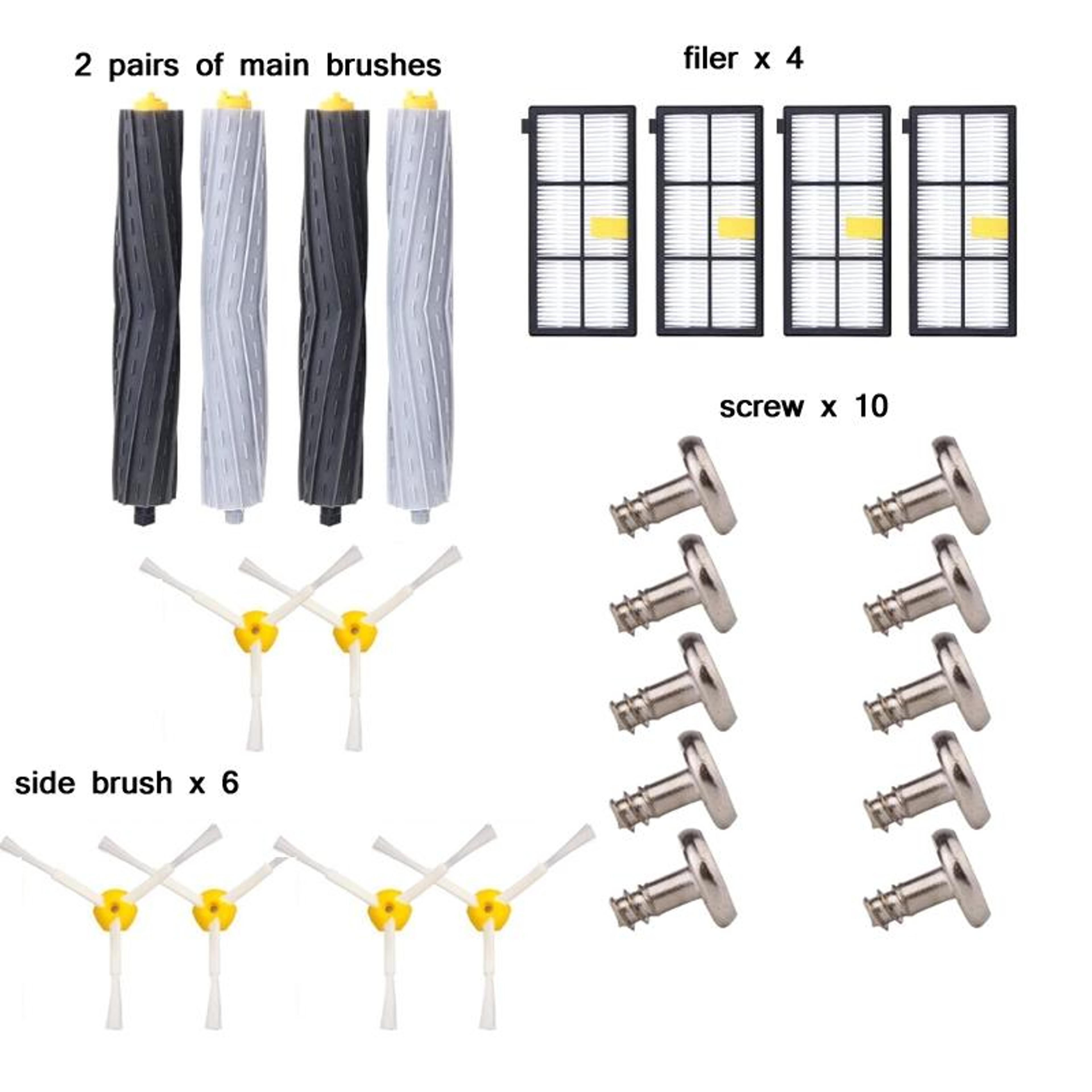 22 Piece Roomba 800 Series Replacement Kit With Brushes Filters And Side Brushes For IRobot Roomba  4