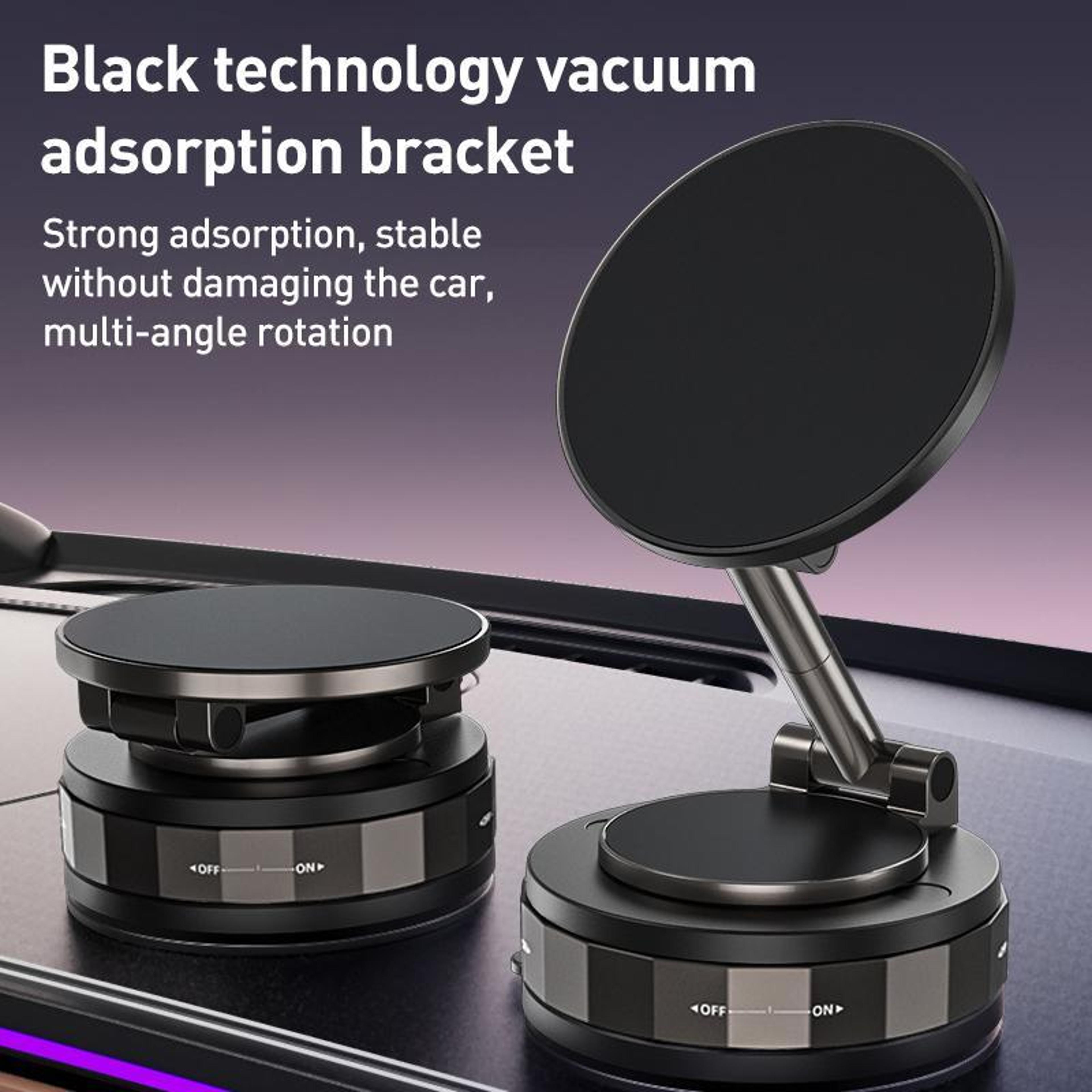 Magnetic Car Phone Holder With Vacuum Suction 360 Rotating Dashboard Mount 1
