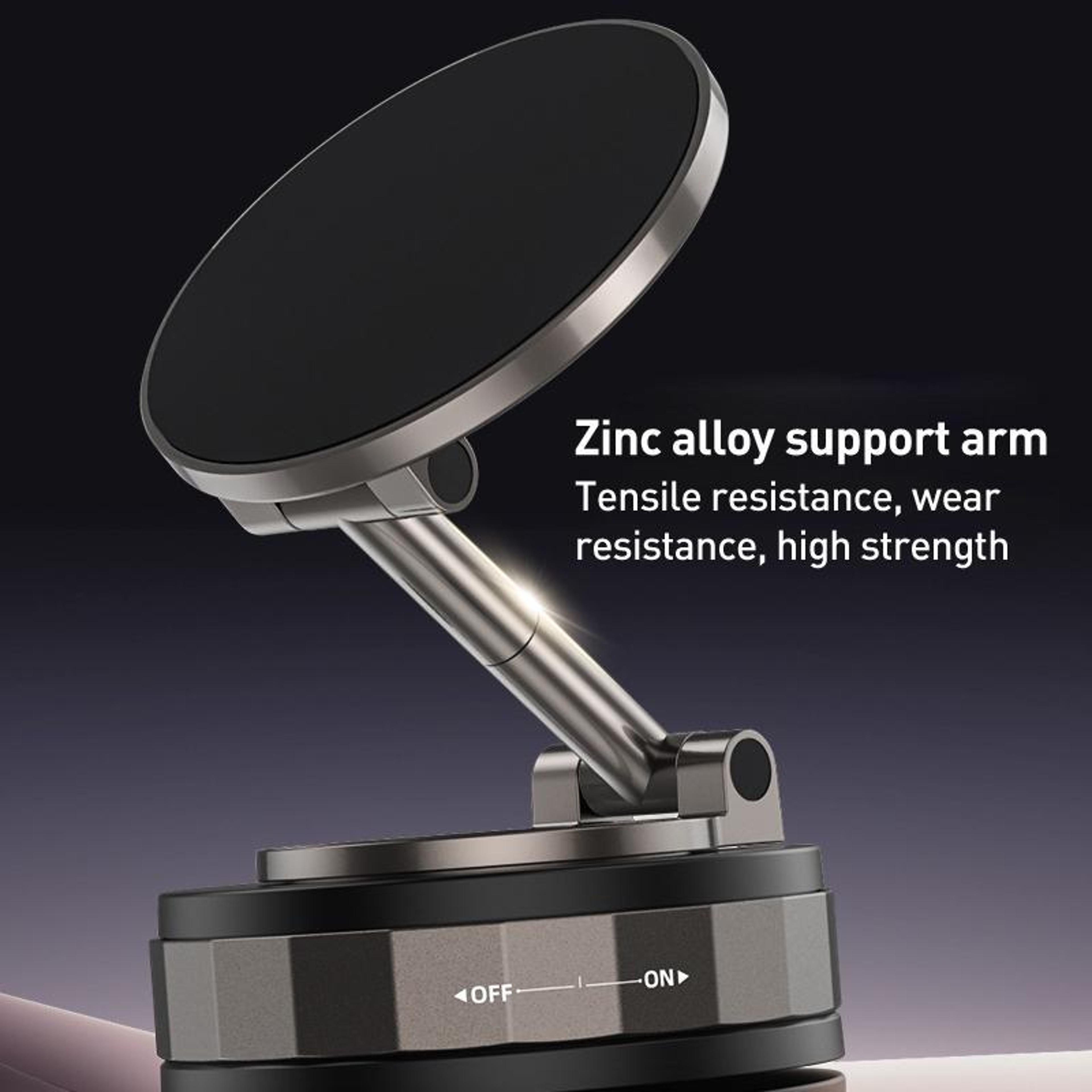 Magnetic Car Phone Holder With Vacuum Suction 360 Rotating Dashboard Mount 3