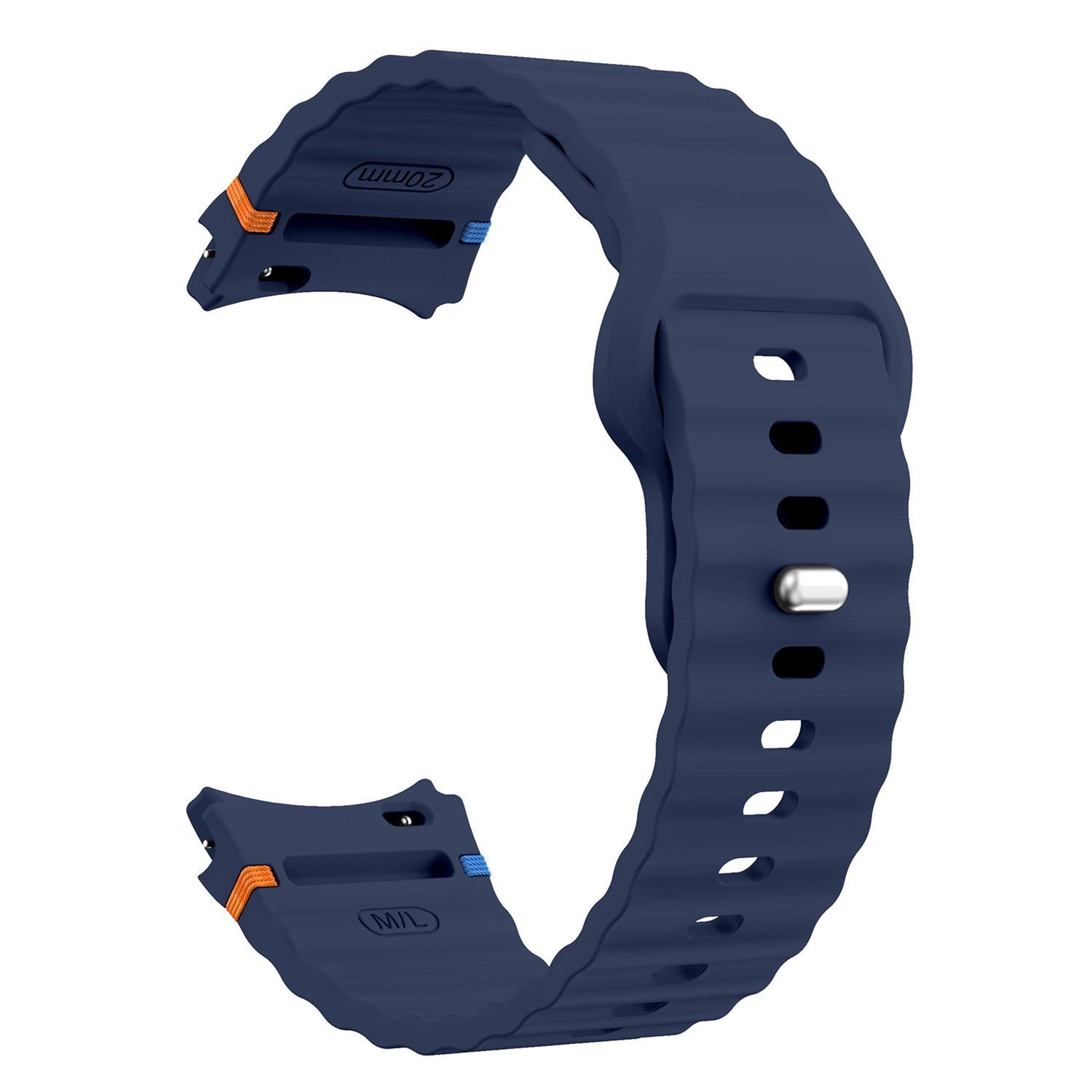 Samsung Galaxy Watch 7 Band 20mm Silicone Watch Strap With Wavy Grain Reverse Buckle 3