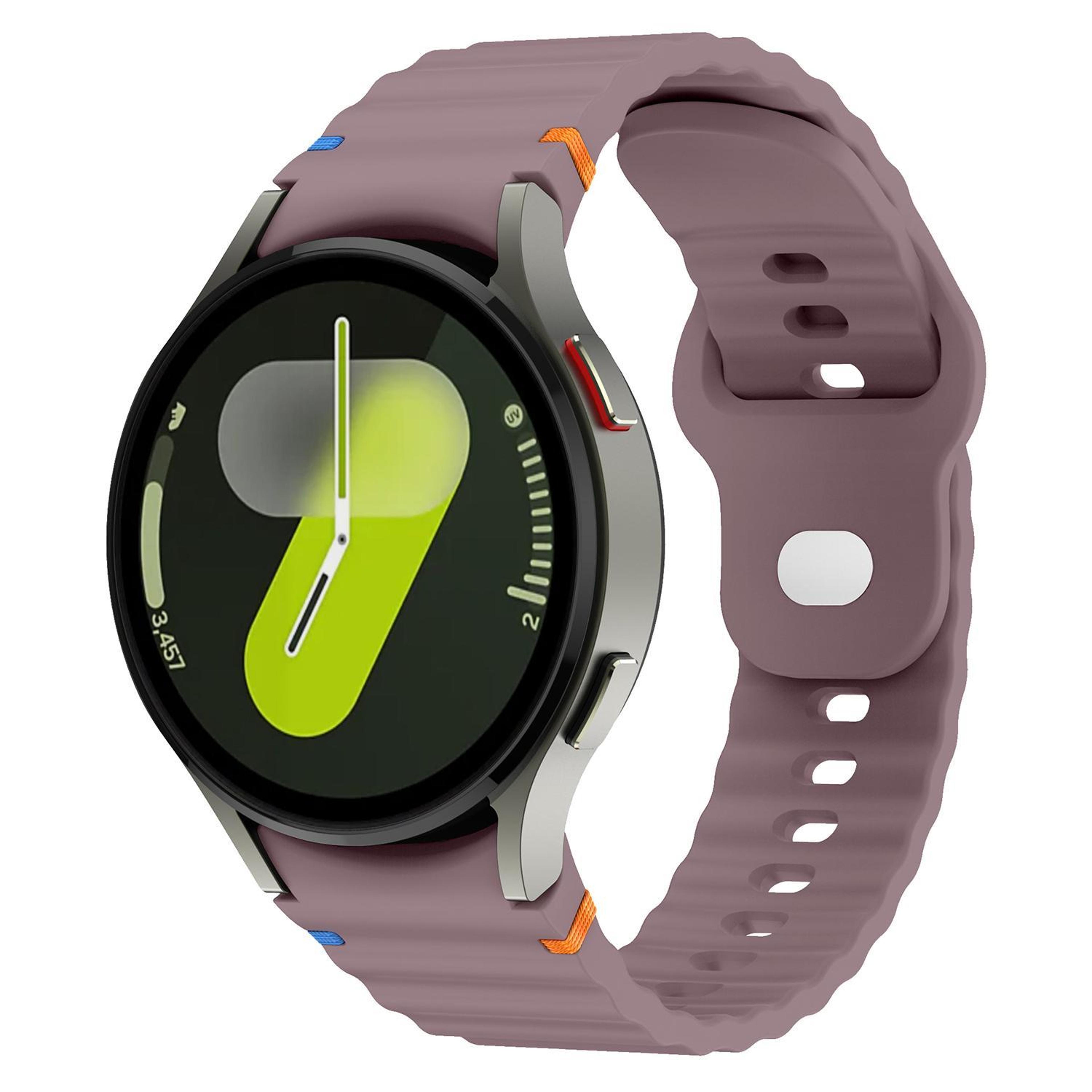 Samsung Galaxy Watch 7 Band 20mm Silicone Watch Strap With Wavy Grain Reverse Buckle 16