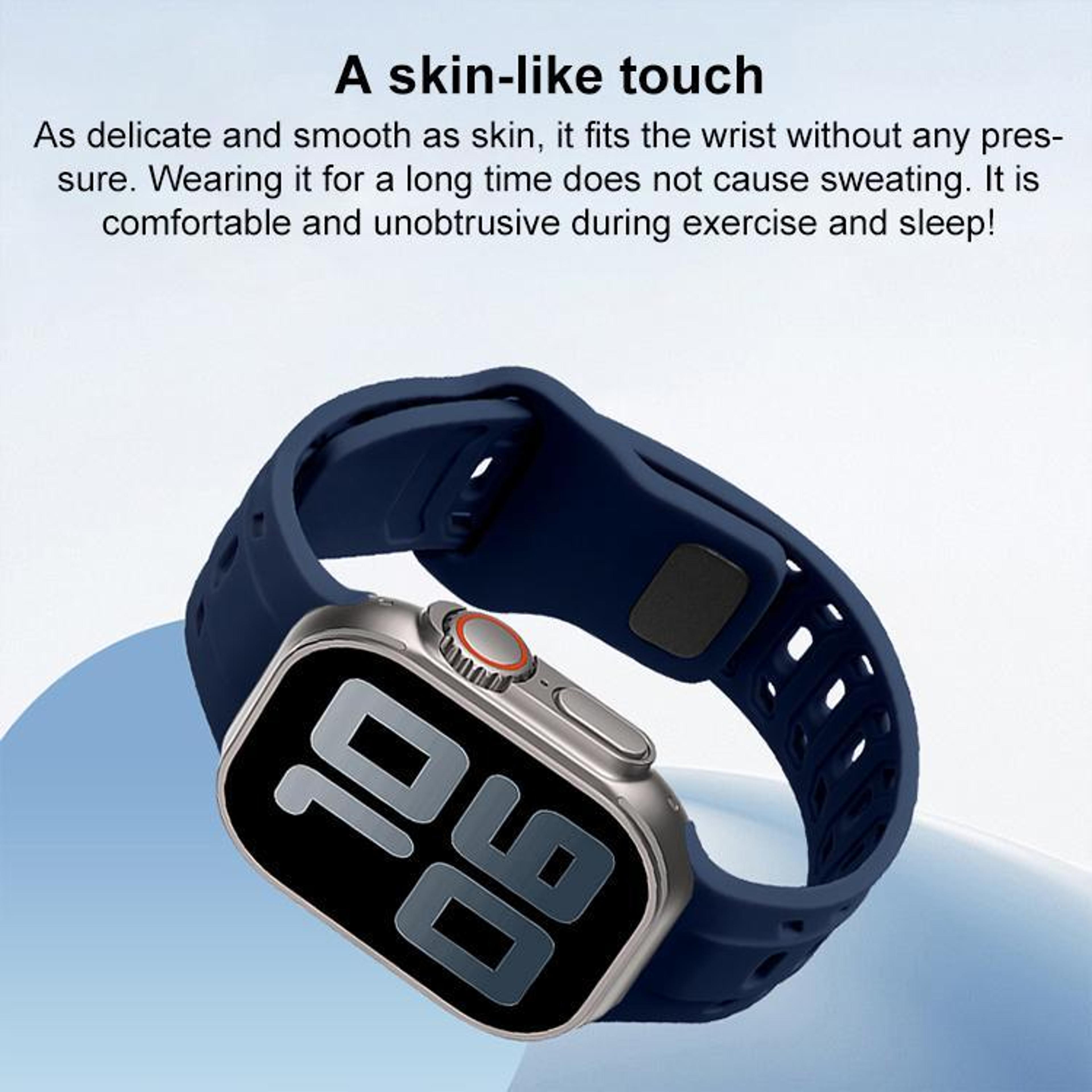 Shark Texture Silicone Sport Watch Band For Apple Watch Waterproof Replacement Strap 9