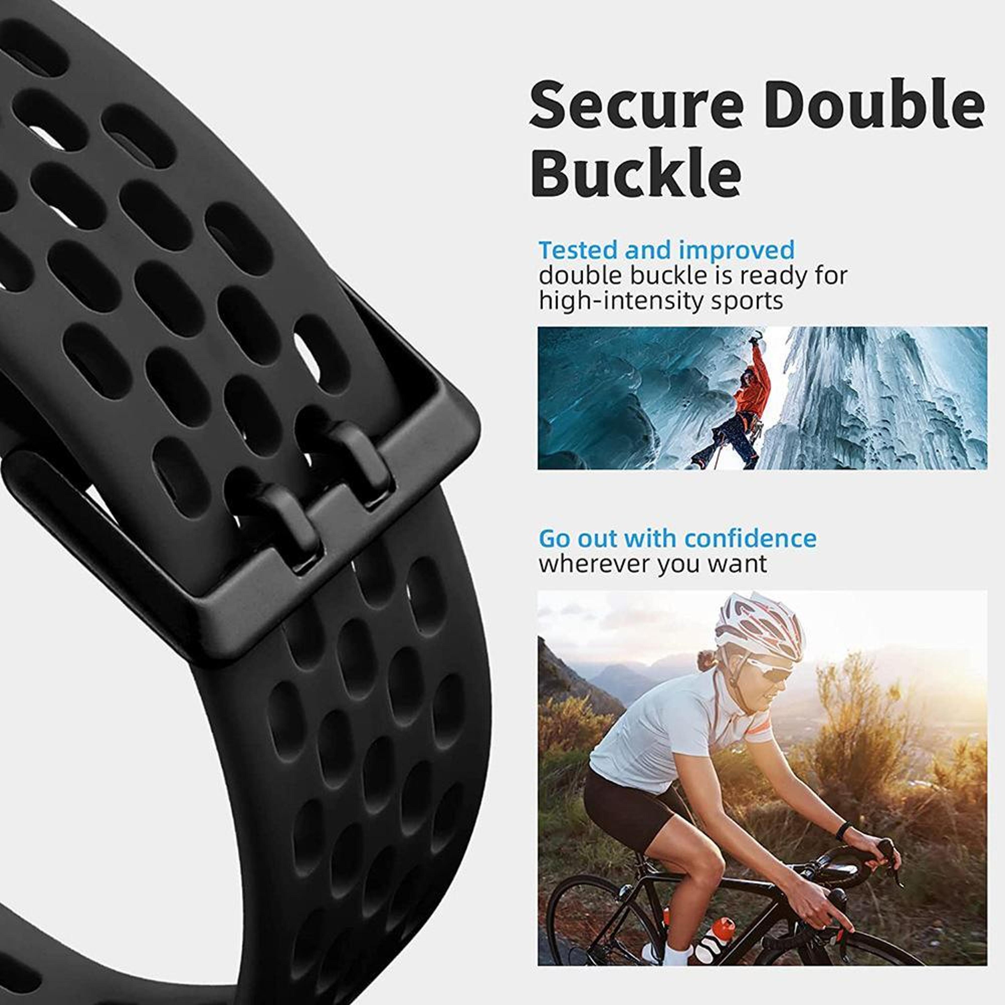 Breathable Silicone Watch Band For Fitbit Charge 6  Charge 5 Adjustable Replacement Strap 18
