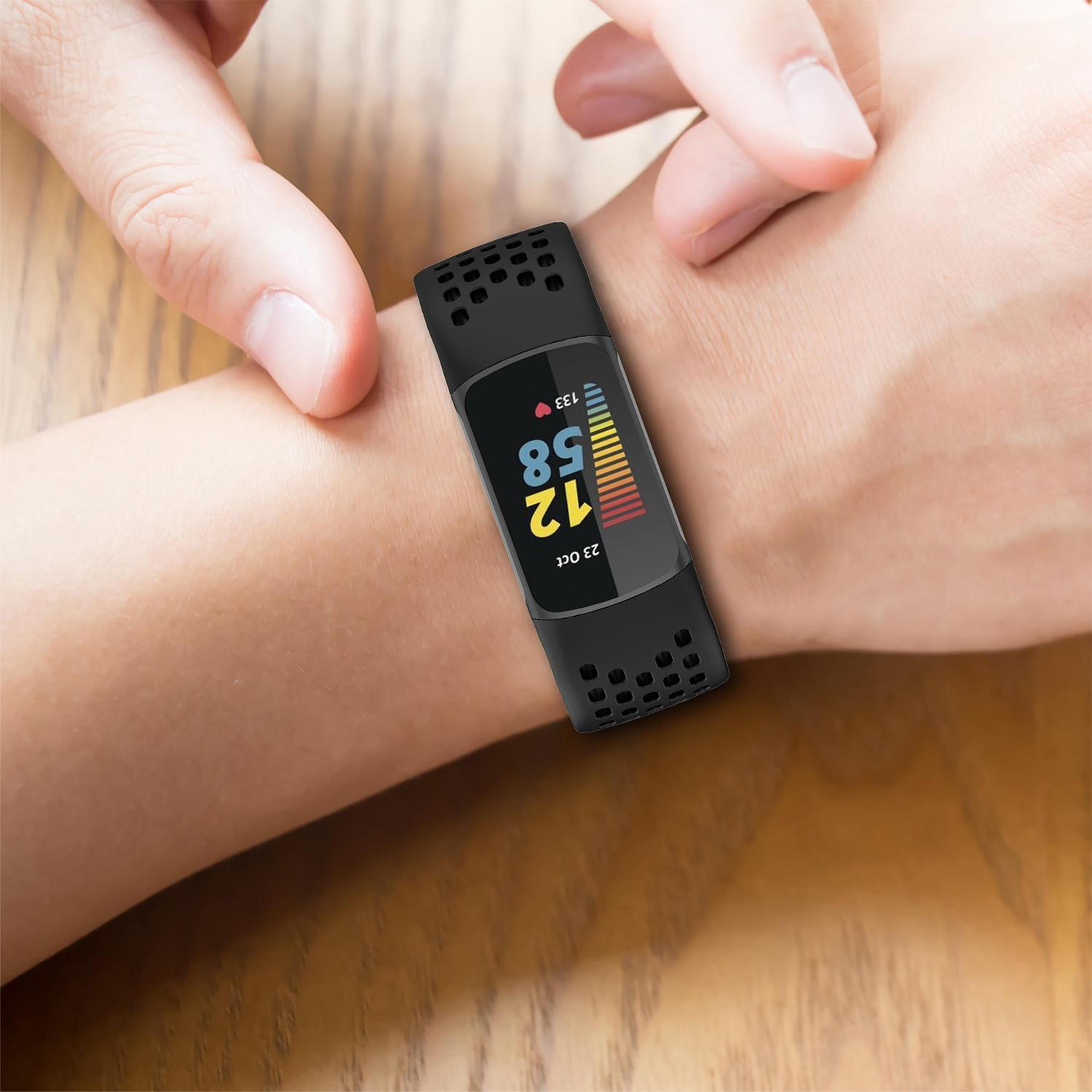 Breathable Silicone Watch Band For Fitbit Charge 6  Charge 5 Adjustable Replacement Strap 1