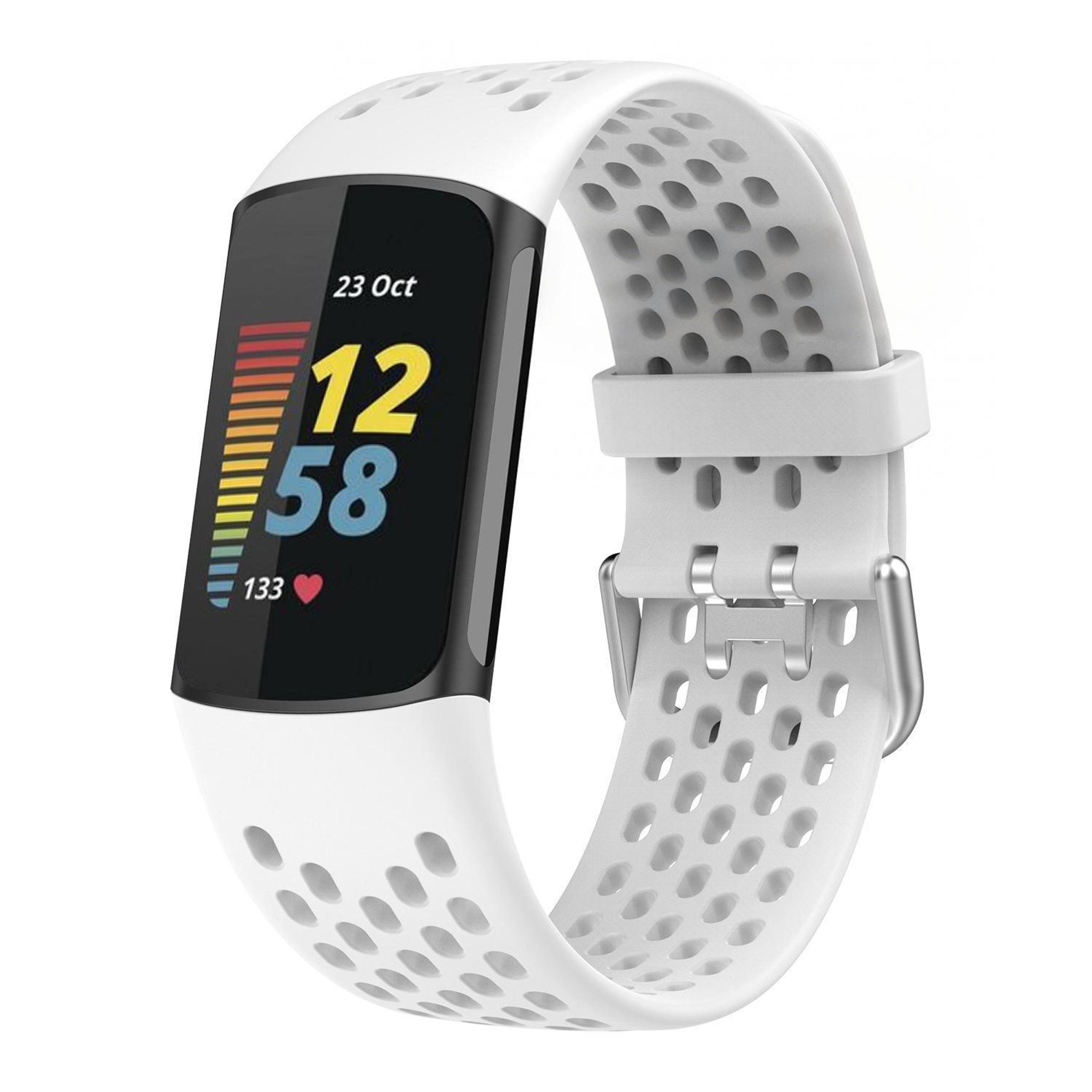 Breathable Silicone Watch Band For Fitbit Charge 6  Charge 5 Adjustable Replacement Strap 4