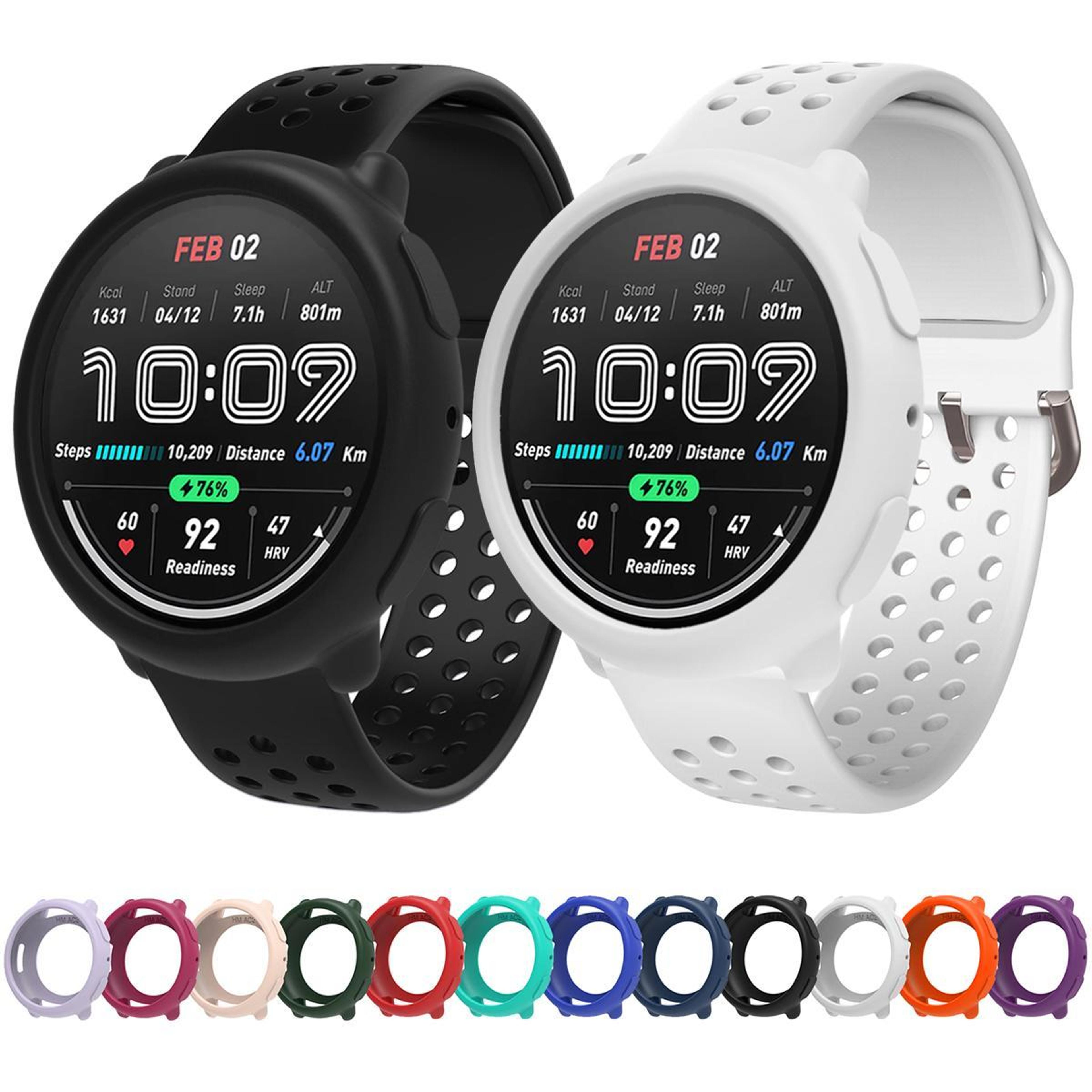 Amazfit Active 2 Silicone Watch Case Lightweight Watch Bumper Cover For Everyday Protection 4