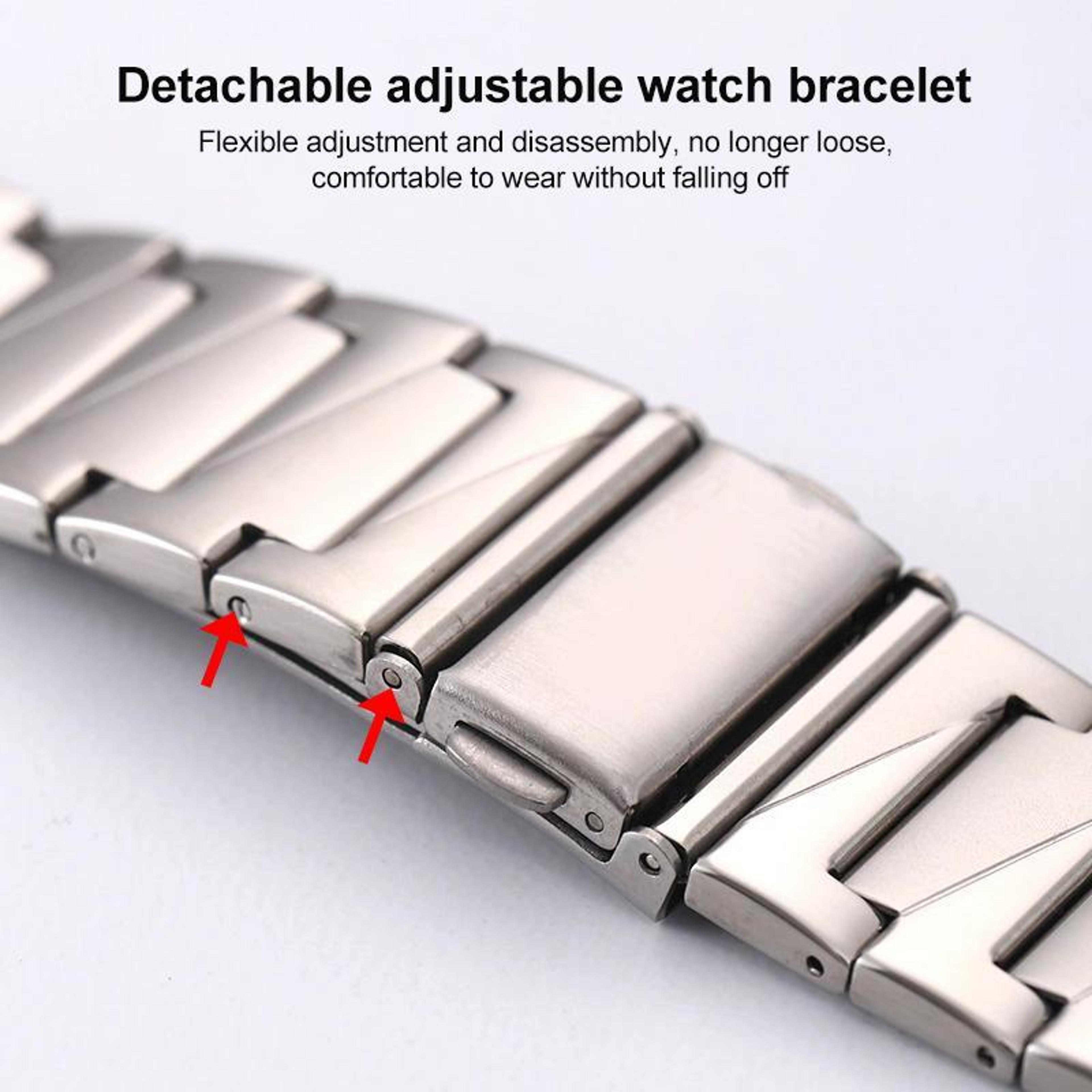 22mm Stainless Steel Watch Band XDfind Stepped Adjustable Metal Watch Strap 5