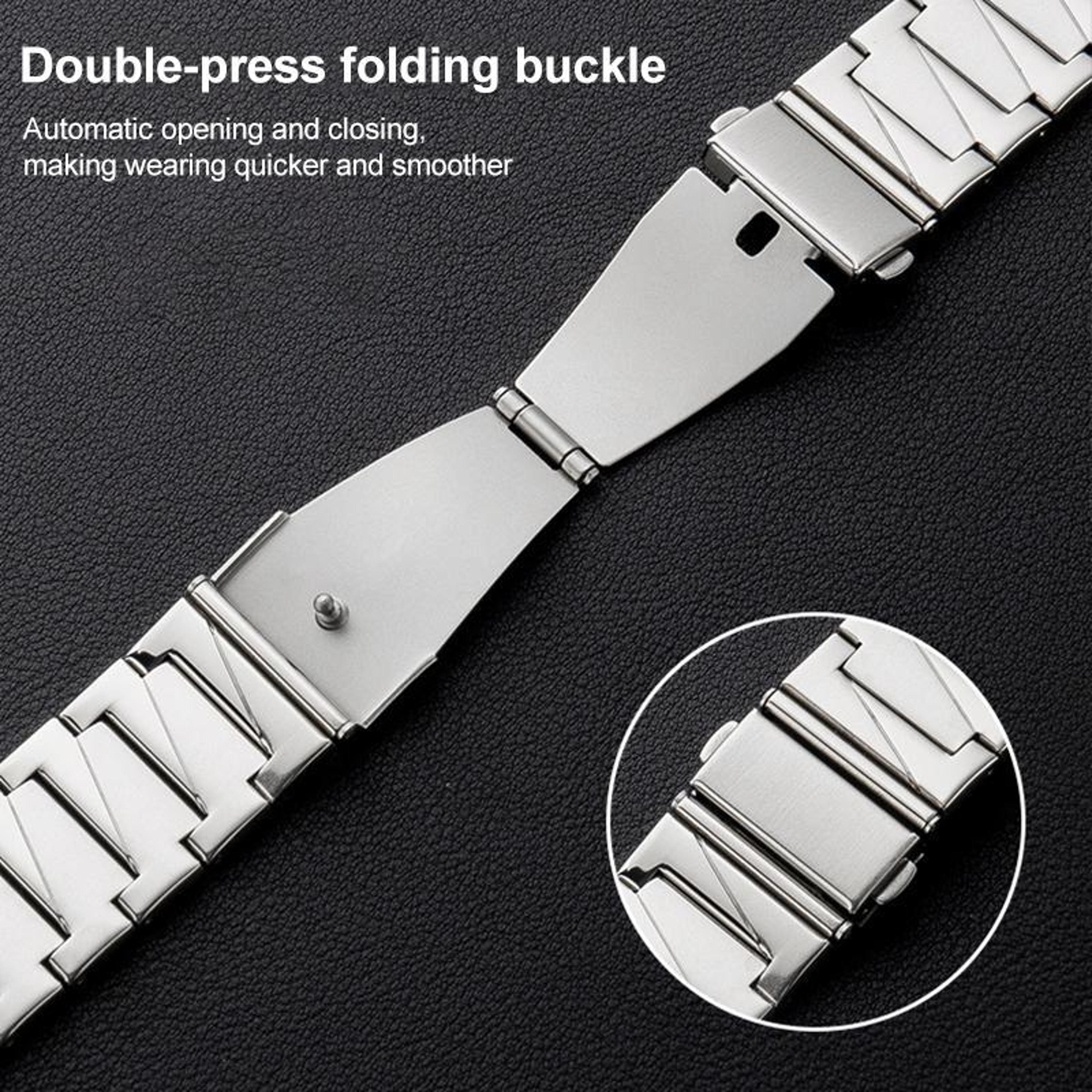 22mm Stainless Steel Watch Band XDfind Stepped Adjustable Metal Watch Strap 6